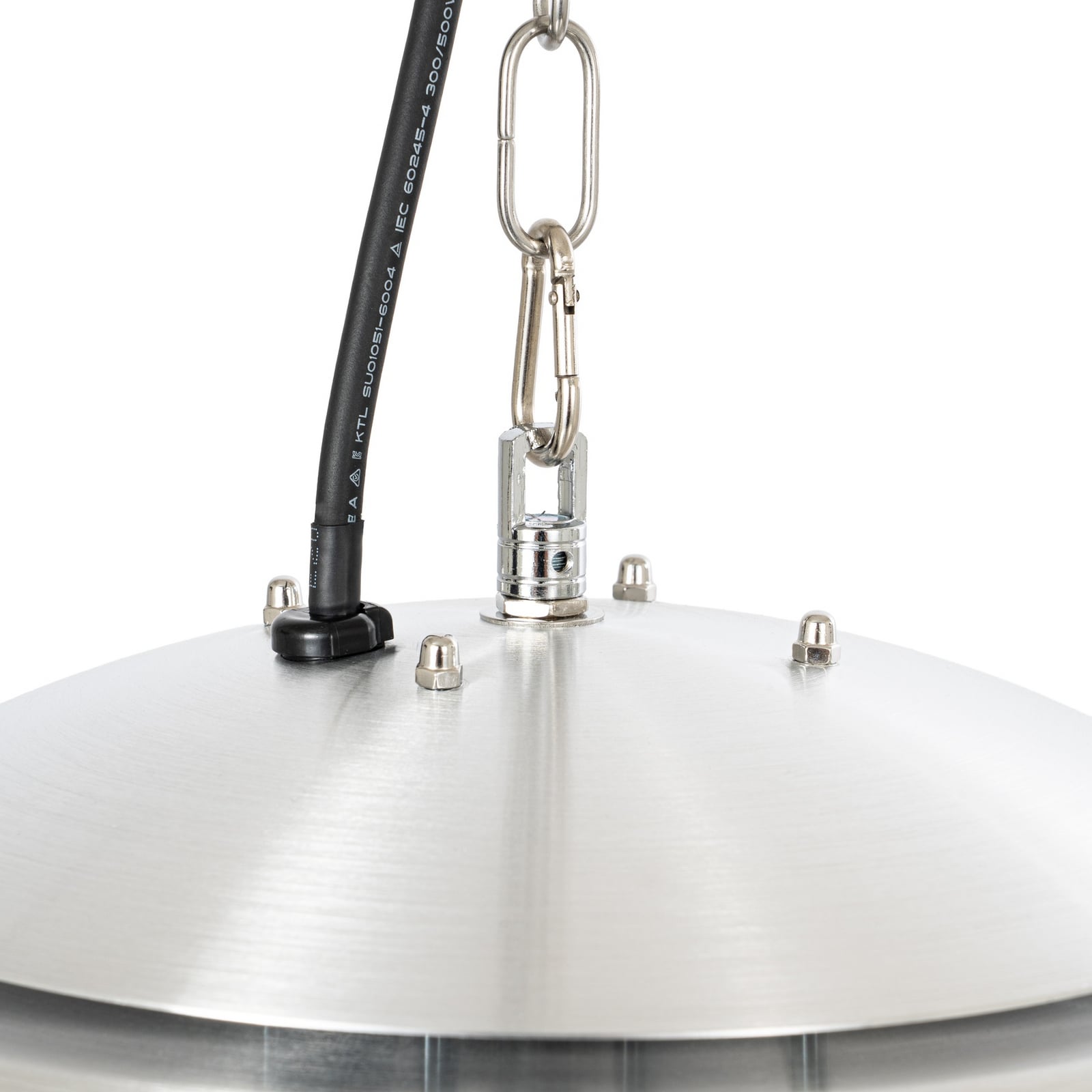 Wiszący promiennik grzewczy Theriona, srebrny, Ø 42 cm, IP24 – Lucande
