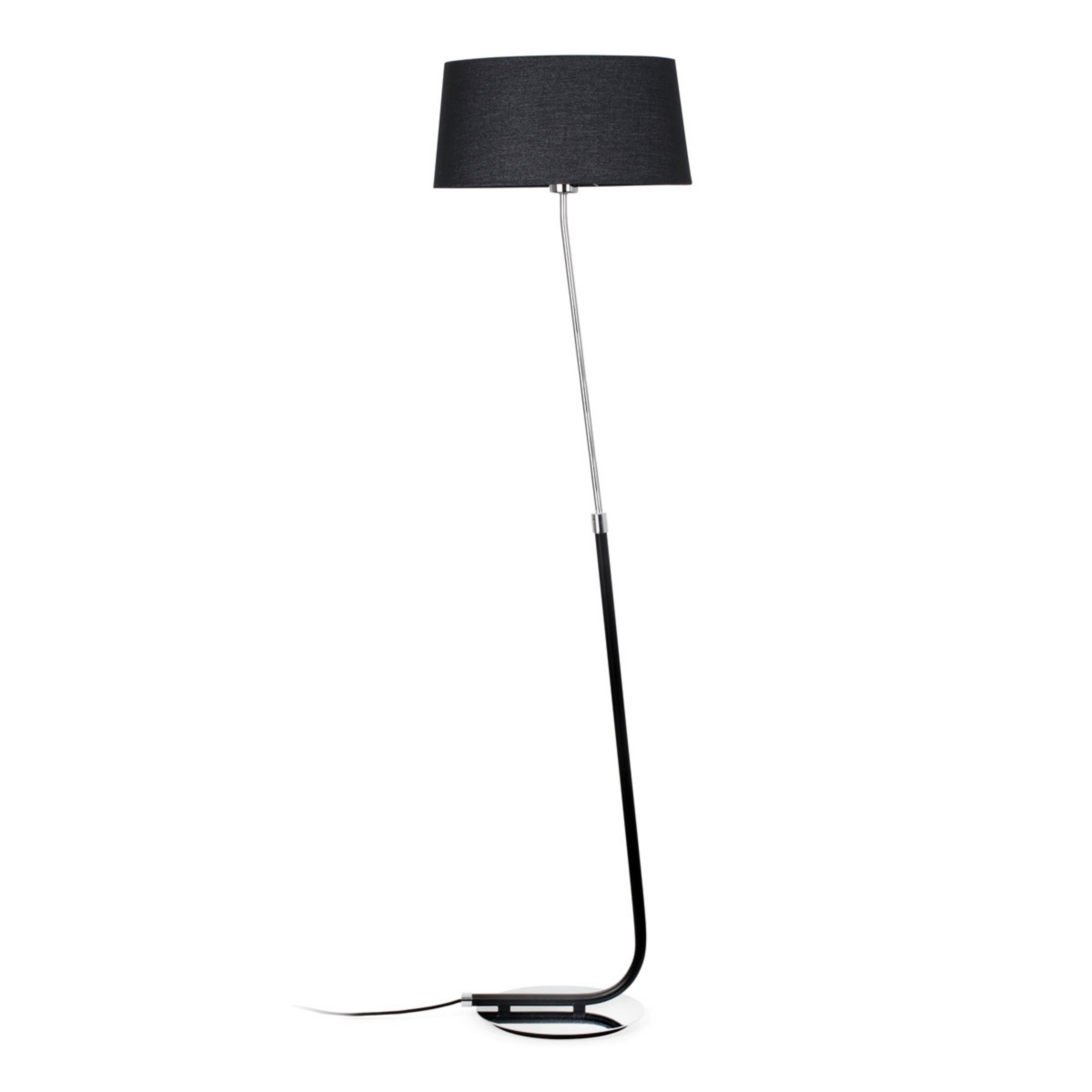 Lampadaire Hotel avec abat-jour en tissu noir