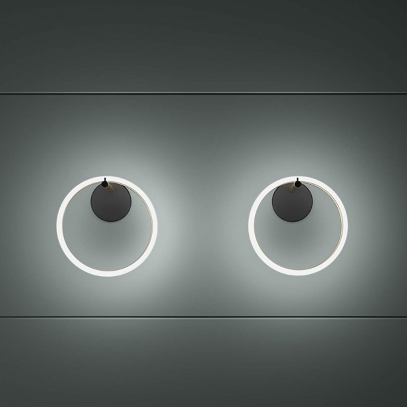 LED-vägglampa Ulaop, en ring, svart