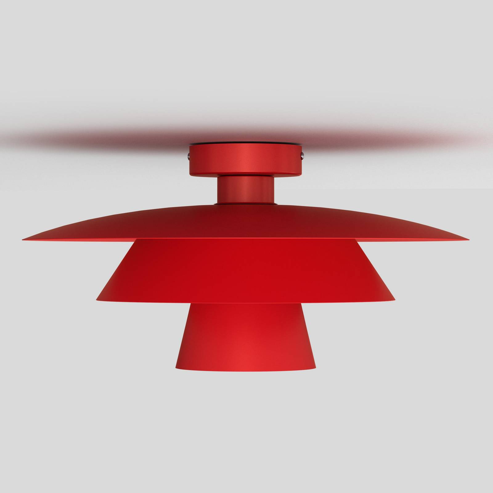 Lampa sufitowa Plato, czerwona, metal, Ø 38 cm, E27