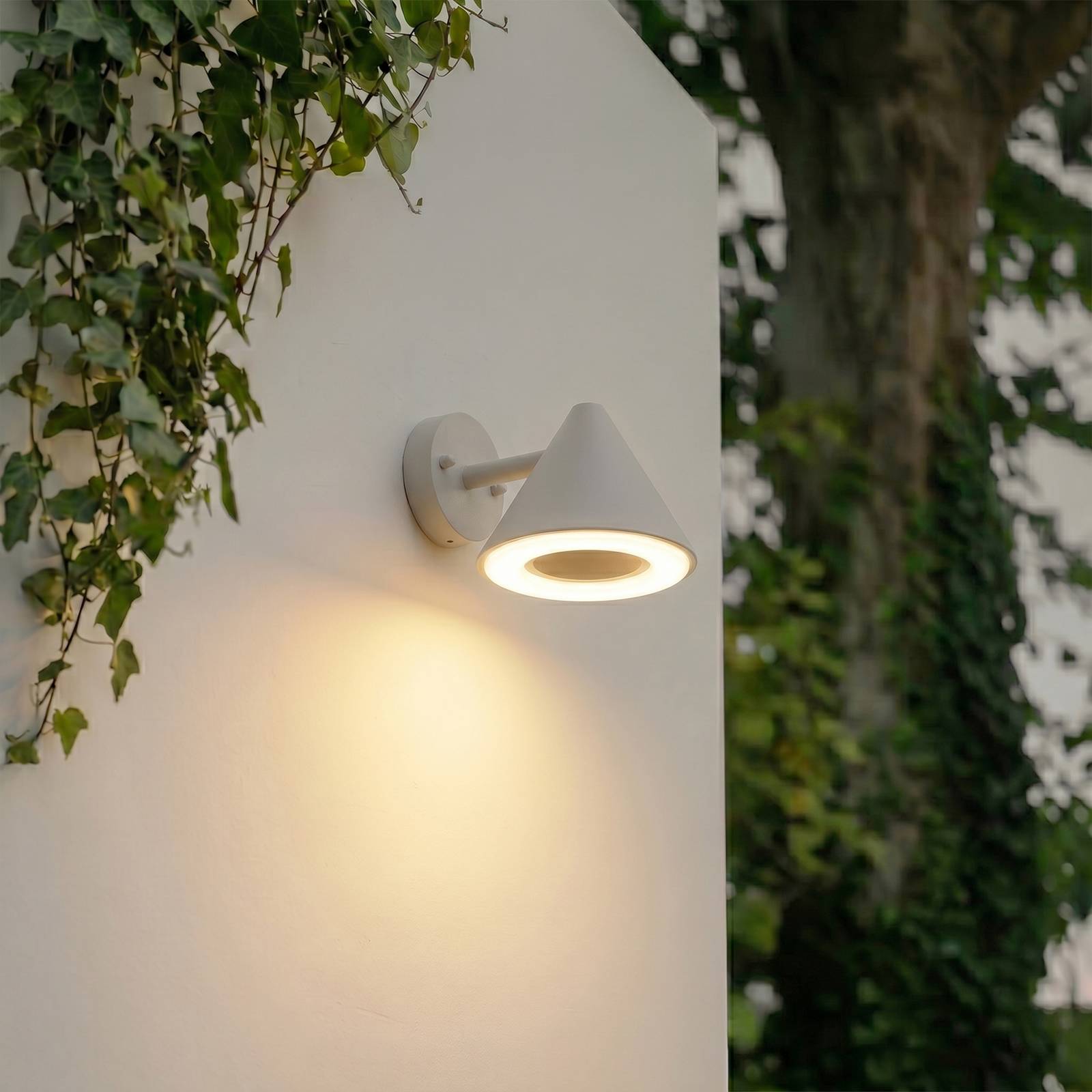 Lindby LED buiten wandlamp Soran, taupe, metaal, IP44