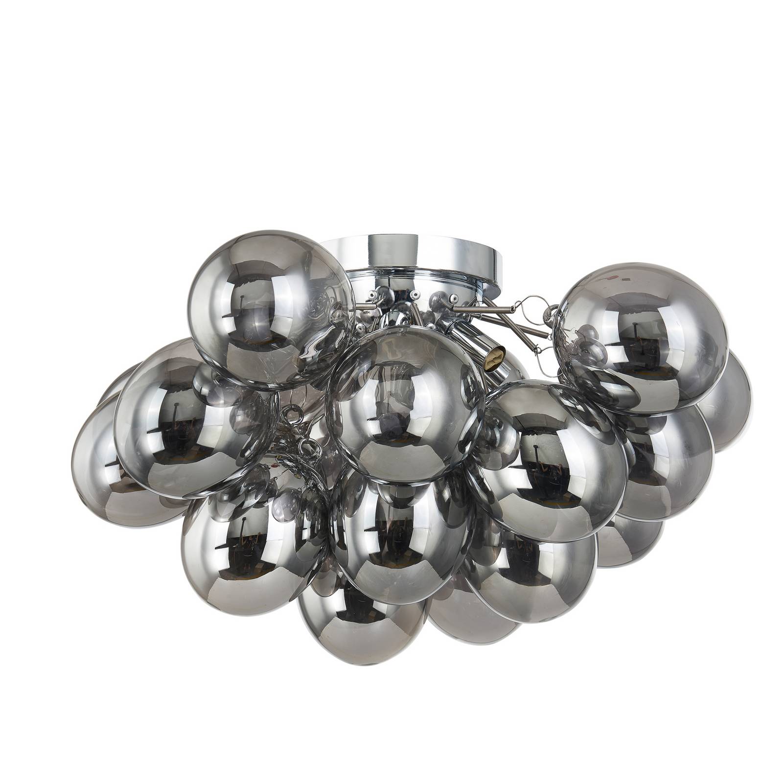 Lucande Deckenleuchte Diborah, rauchgrau, Glas, Ø 50 cm, G9