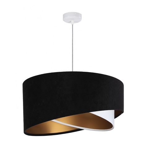 Pendellampe Vivien, dreifarbig, schwarz/weiß/gold