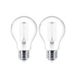 LED kvēlspuldze E27, 2 gab., 4W, 470 lm, caurspīdīga, 2 700K