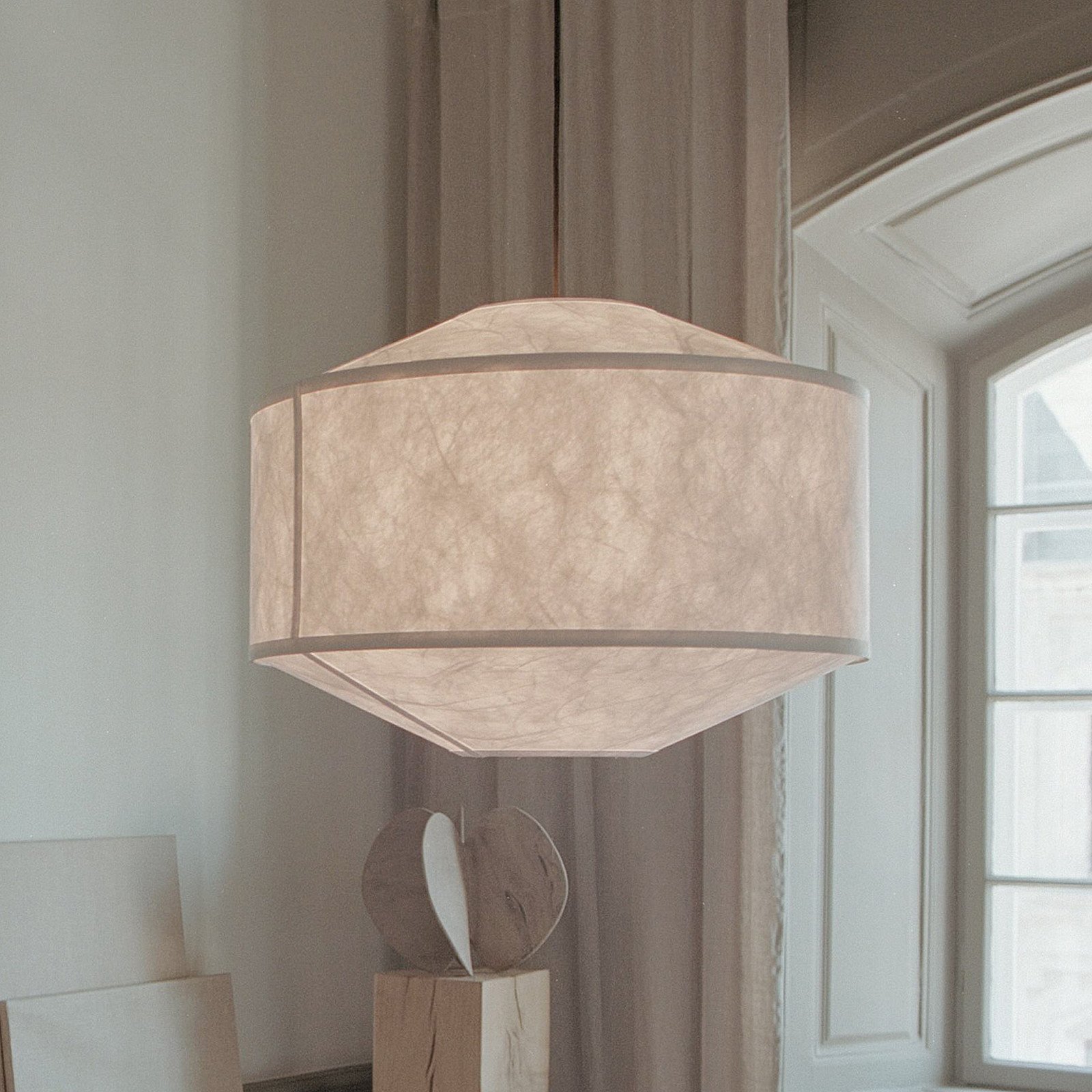 New Works lampă suspendată Kite Ø 65 cm alb 3 becuri fleece - Camera de zi / sufragerie - design - Plastic