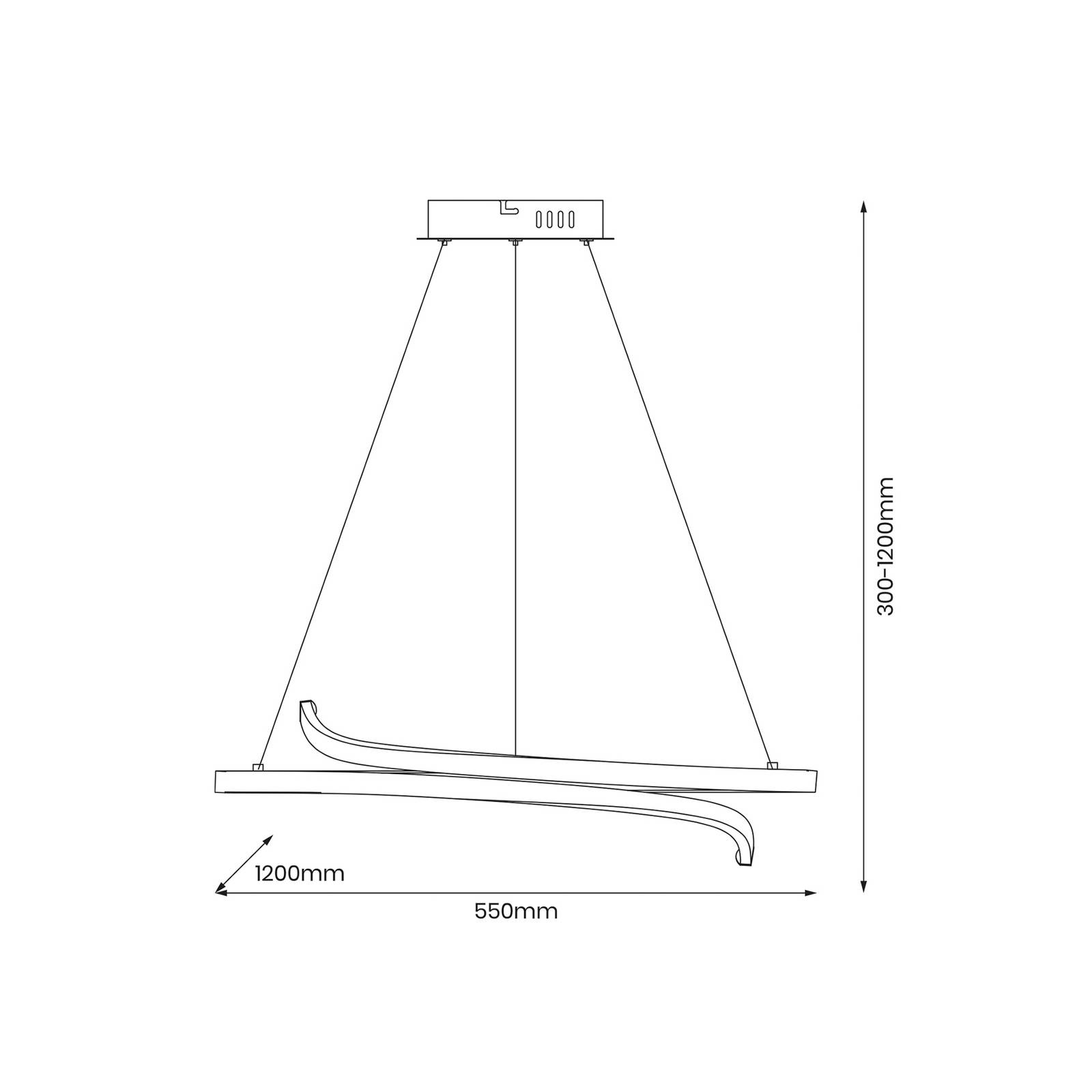 Żyrandol LED Lorenzo, metal, czarny, 4000 K