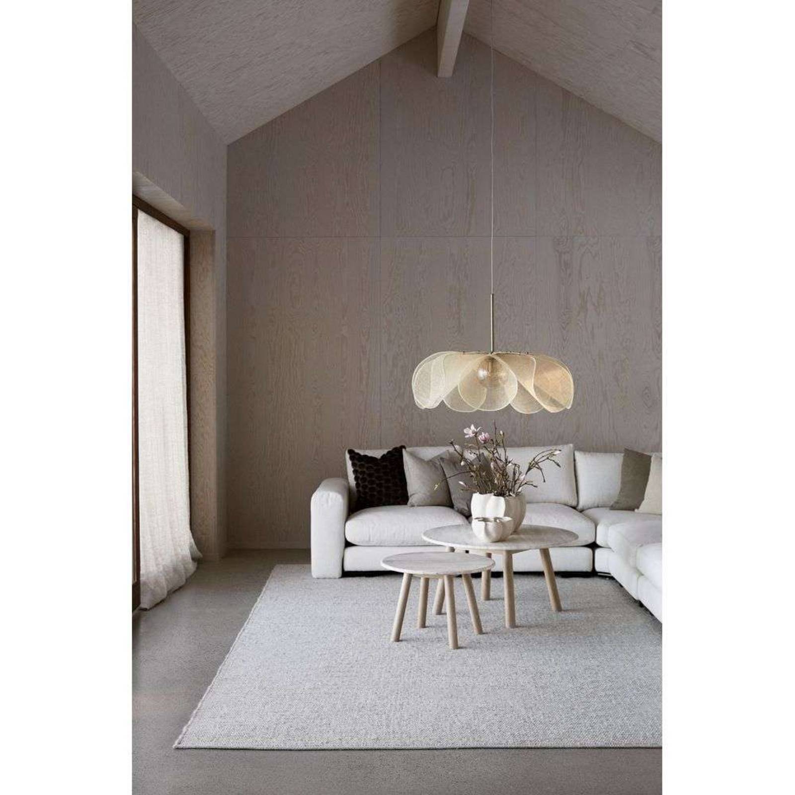 Żyrandol Styrka, Ø 75 cm, mosiądz/beż, włókno bananowe