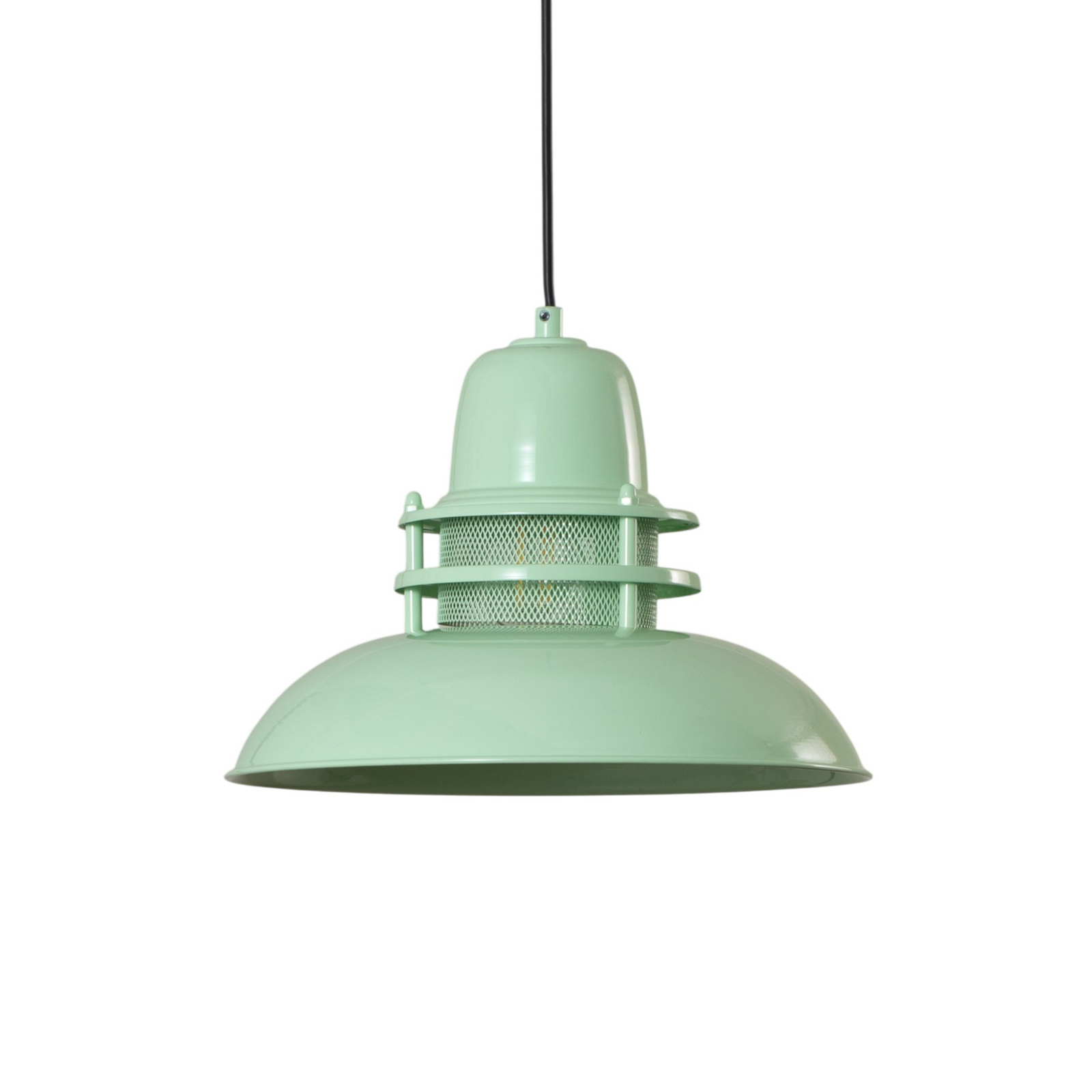 Lampa wisząca Lorenz, miętowa zieleń, Ø 34 cm, metal, E27