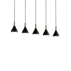 Arina Lámpara Colgante Black/Wood - Lindby