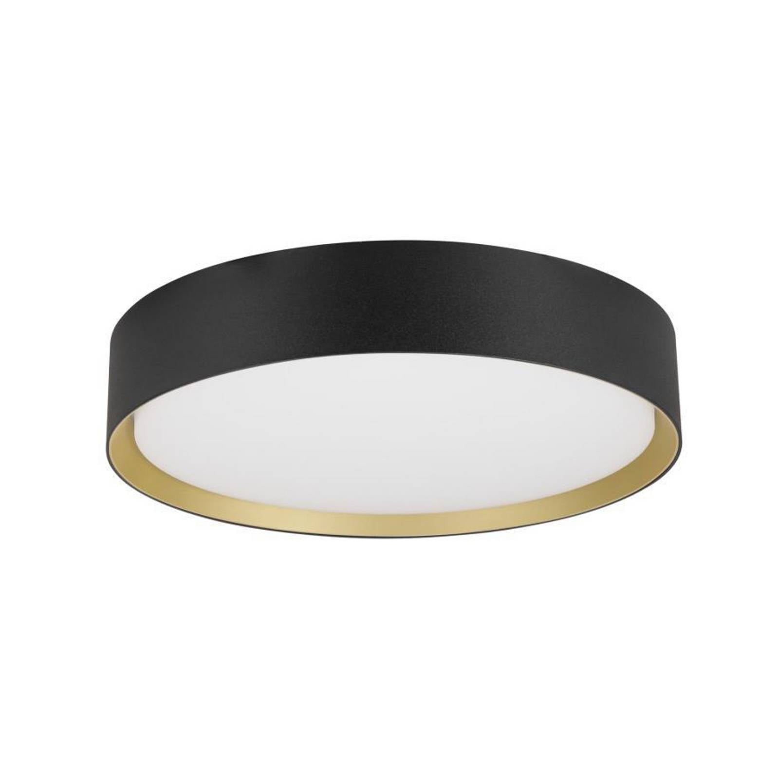 SLV LED-Deckenlampe Decona, Ø 30 cm, schwarz/goldfarben