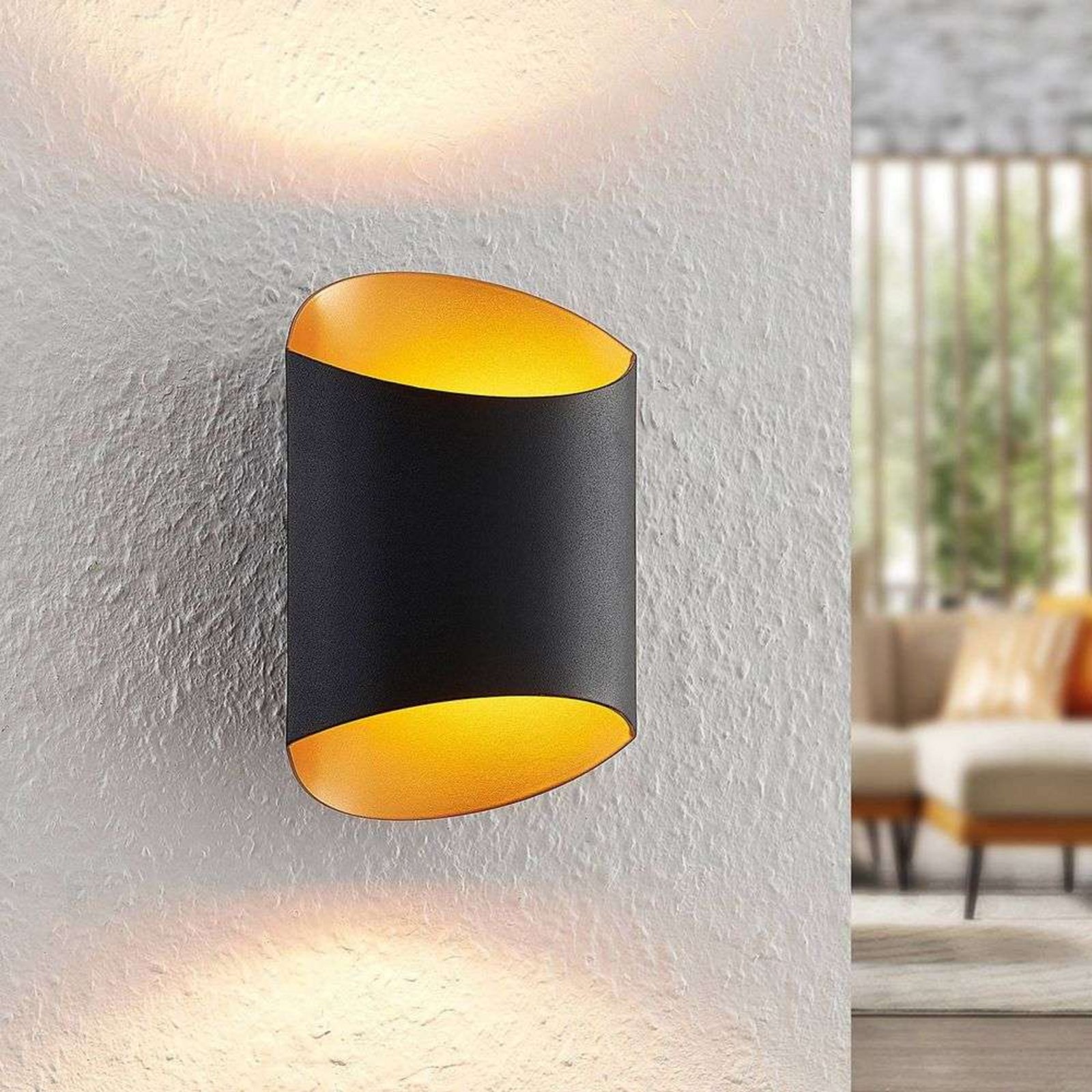 Ayaz LED Aplică de Perete Black/Gold - Arcchio