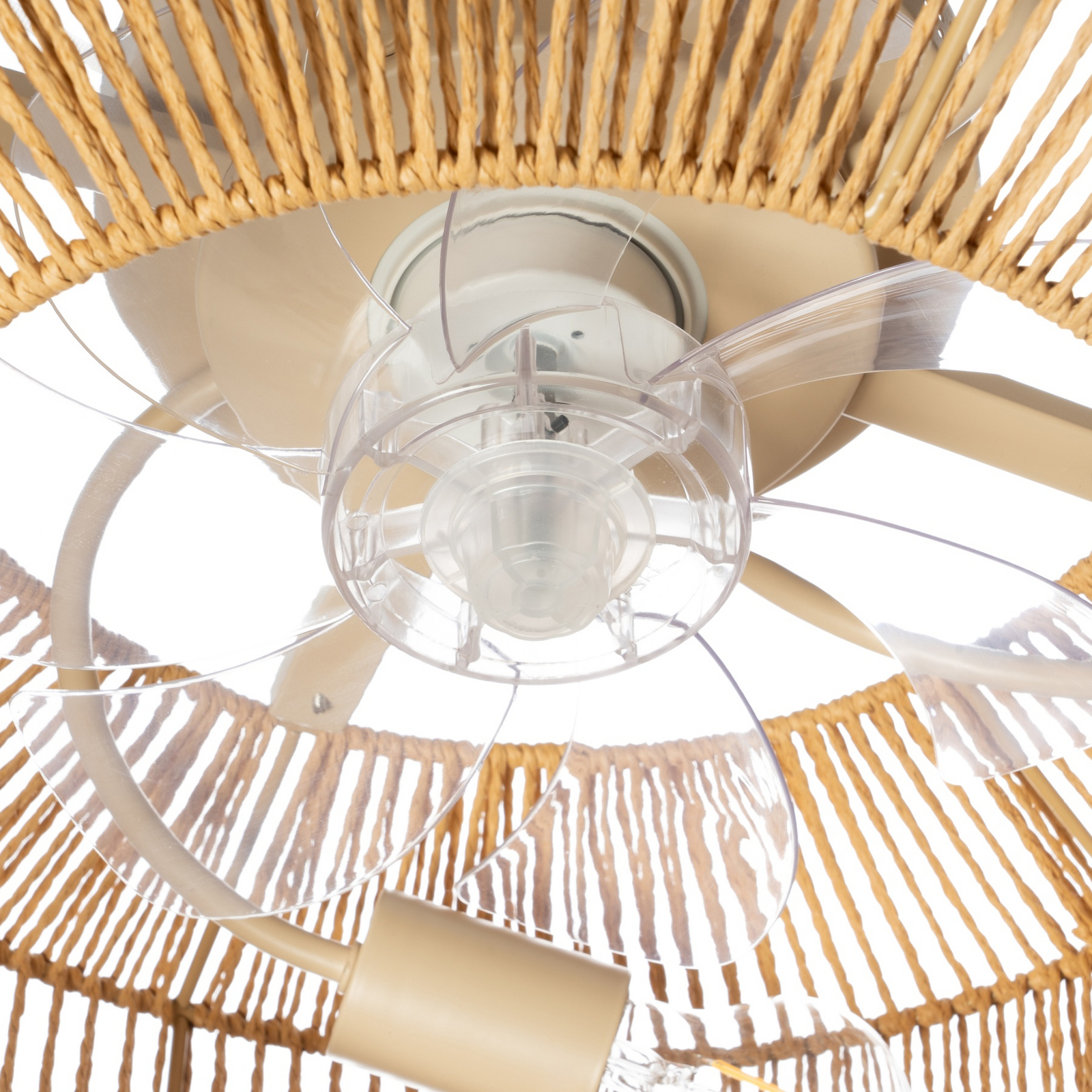 Raveni Deckenventilator mit Licht Hanfseil Ø 50 cm - Lucande Raveni Deckenventilator mit Licht Hanfseil Ø 50 cm - Lucande