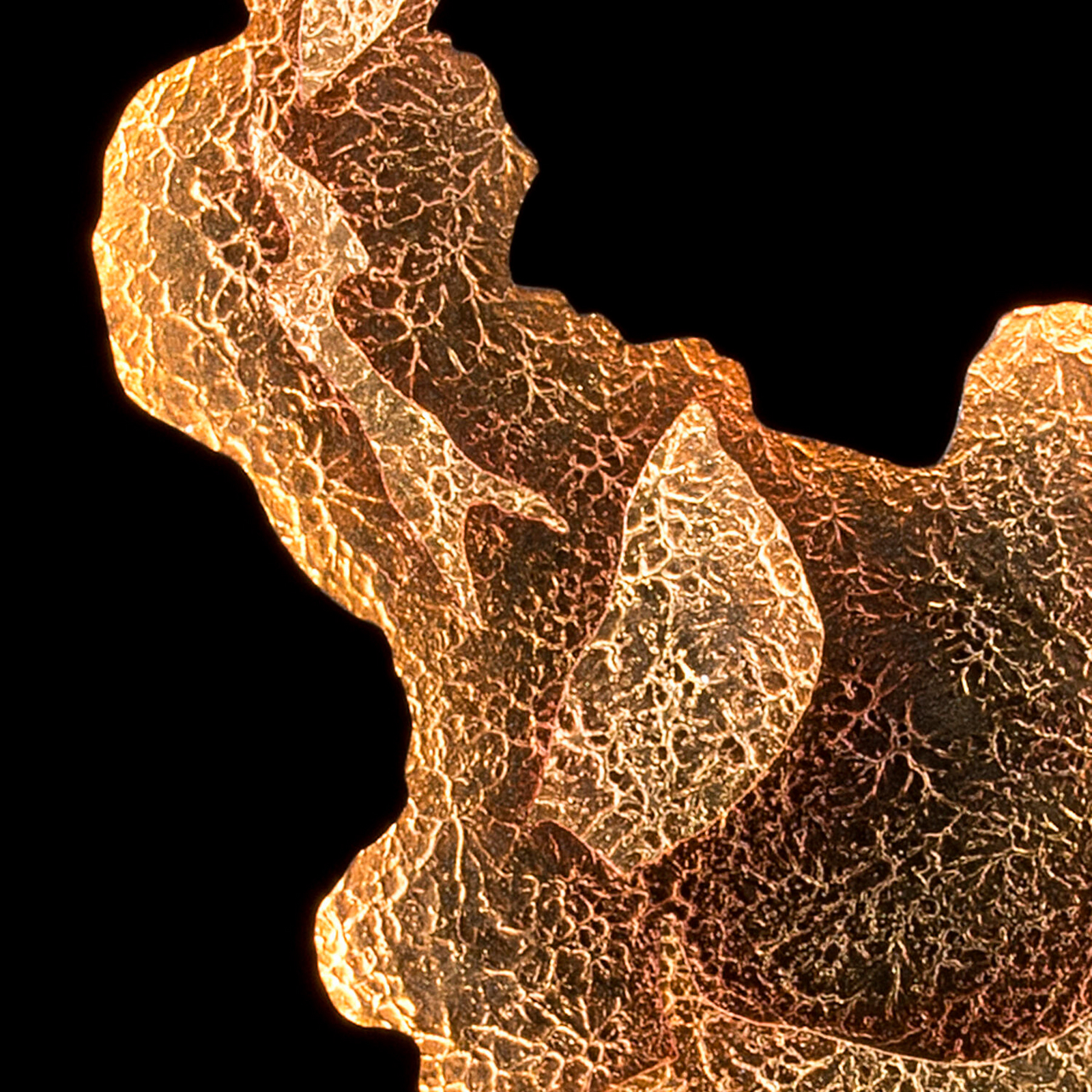 Applique a LED FIROVENTO, nero/oro, 80 x 45 cm, metallo, dimmerabile