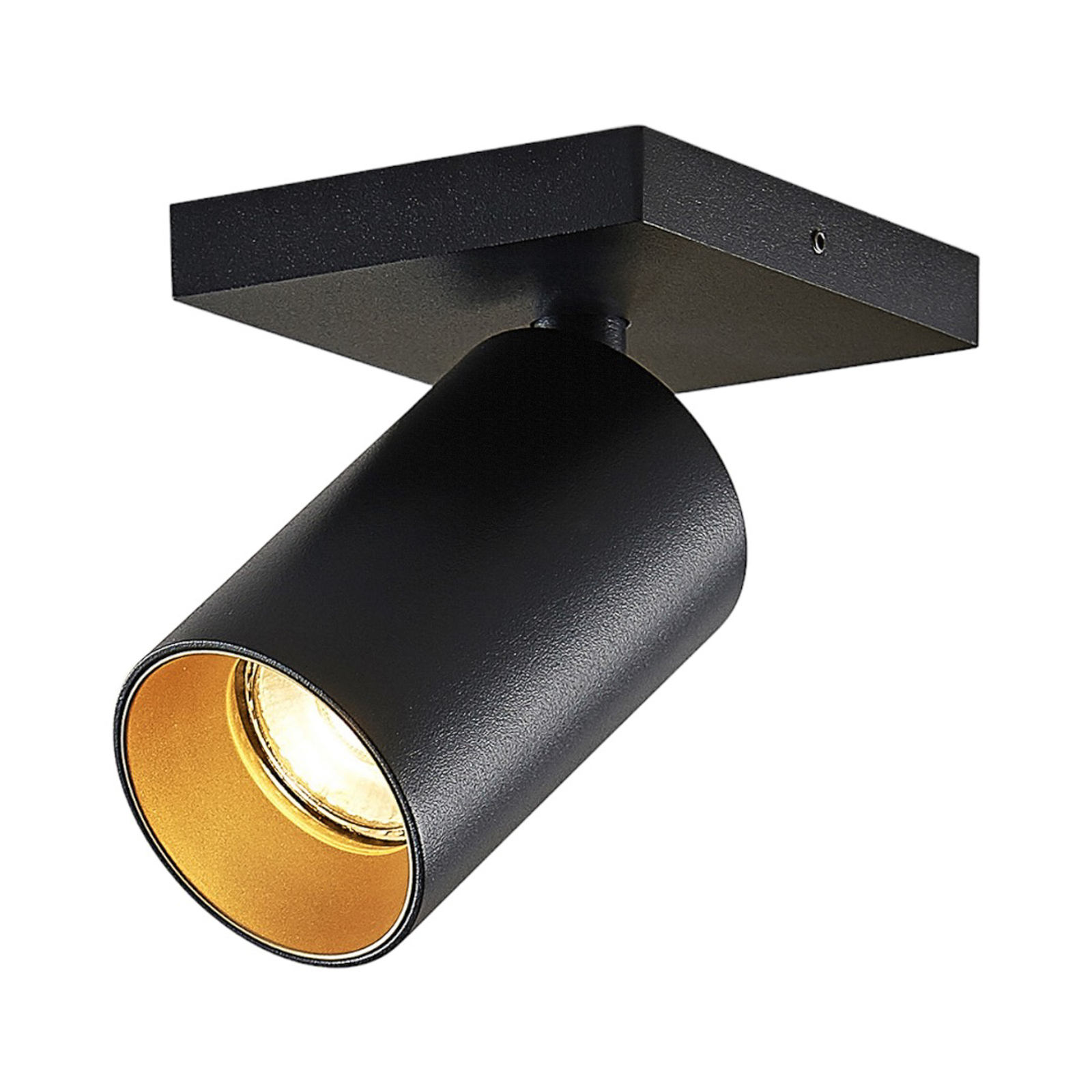 Arcchio spotlight Brinja, angular, black/gold, 1-bulb