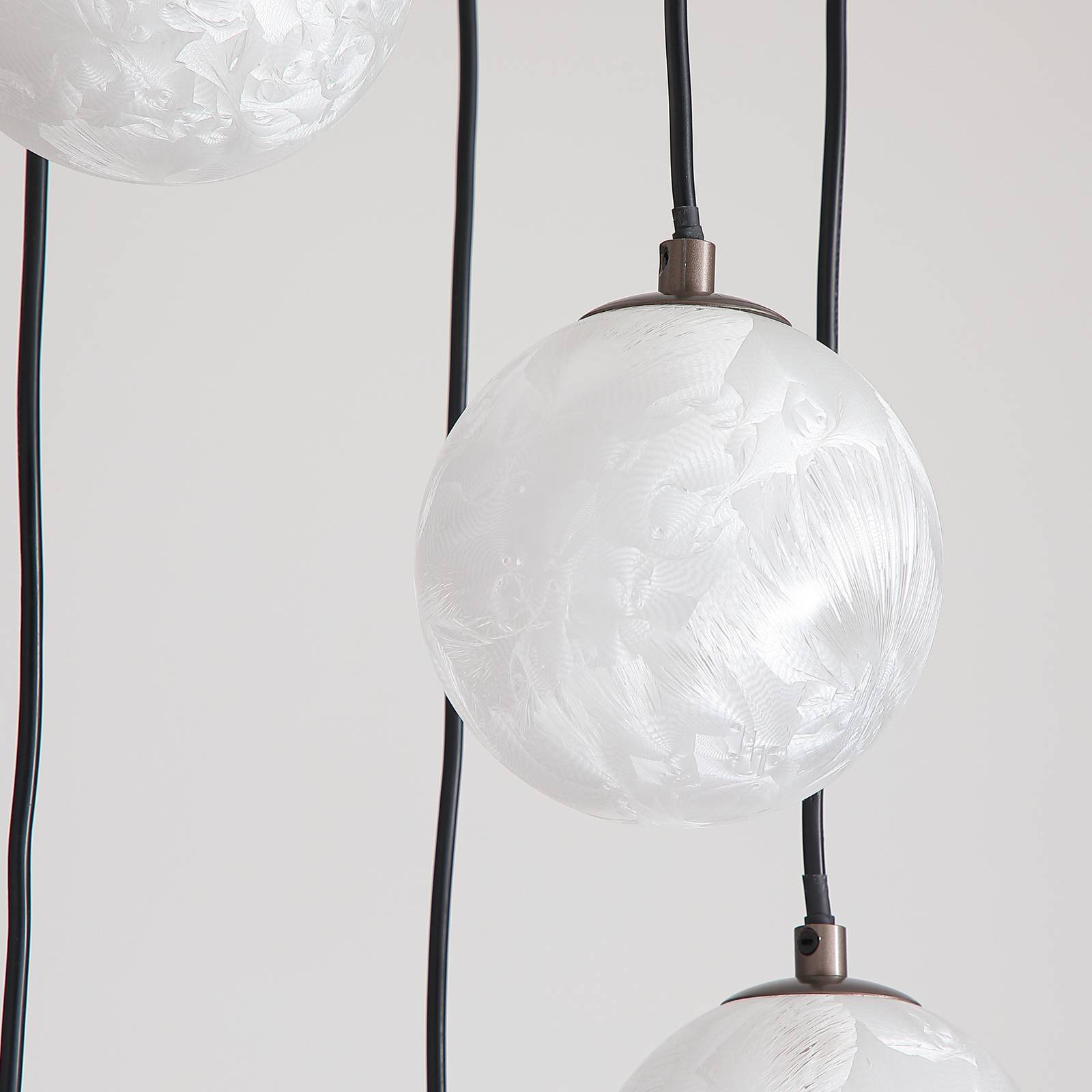 Searchlight Hanglamp Frosty, 5-lamps, rond, brons, matglas, G9