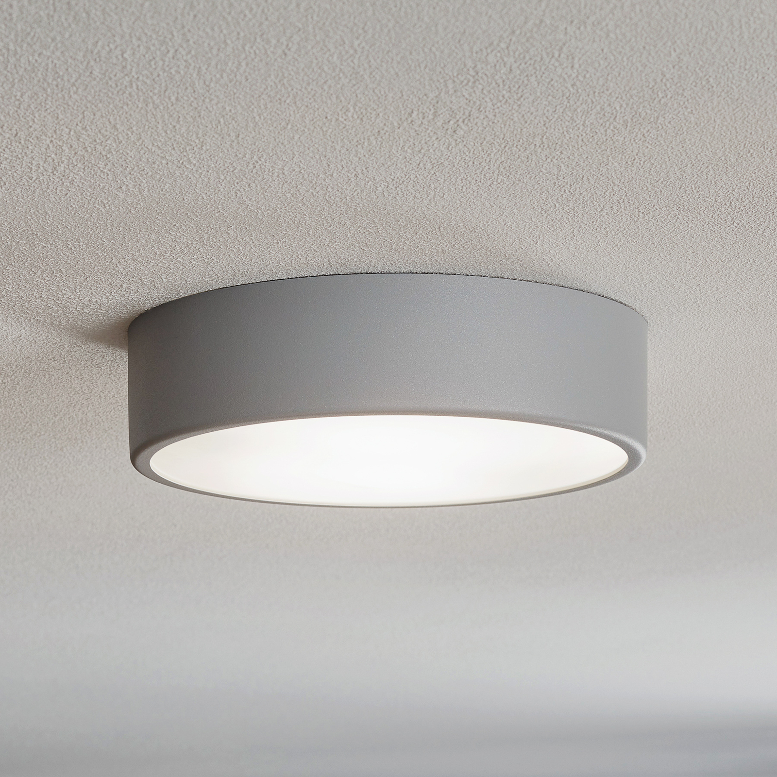 Lampa sufitowa Cleo 300, czujnik, Ø 30 cm szara