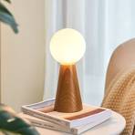 Pauleen Woody Soul asztali lámpa, fatalp, üveggömb