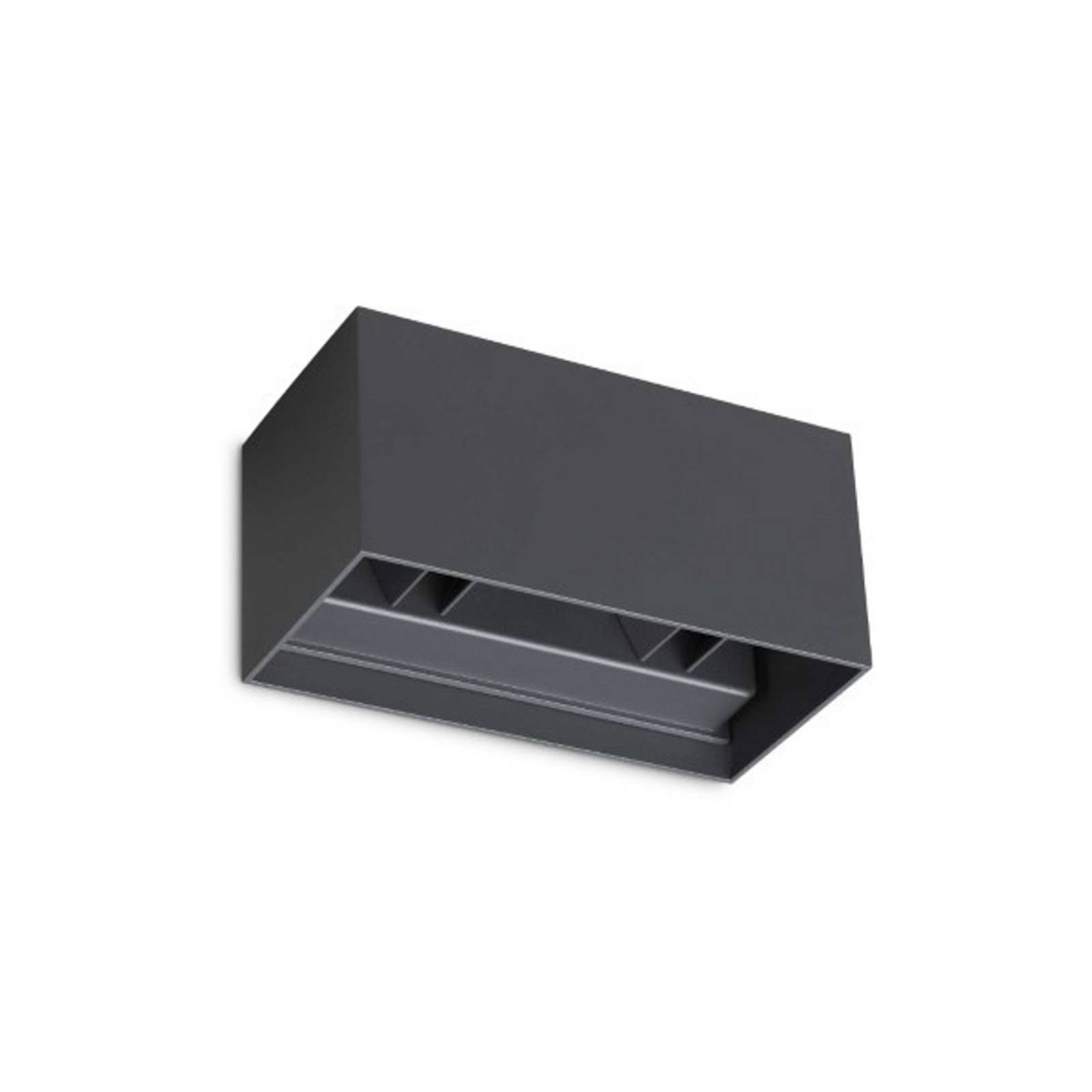 Ideal Lux LED-Außenwandleuchte Atom anthrazit, 20 cm, Metall