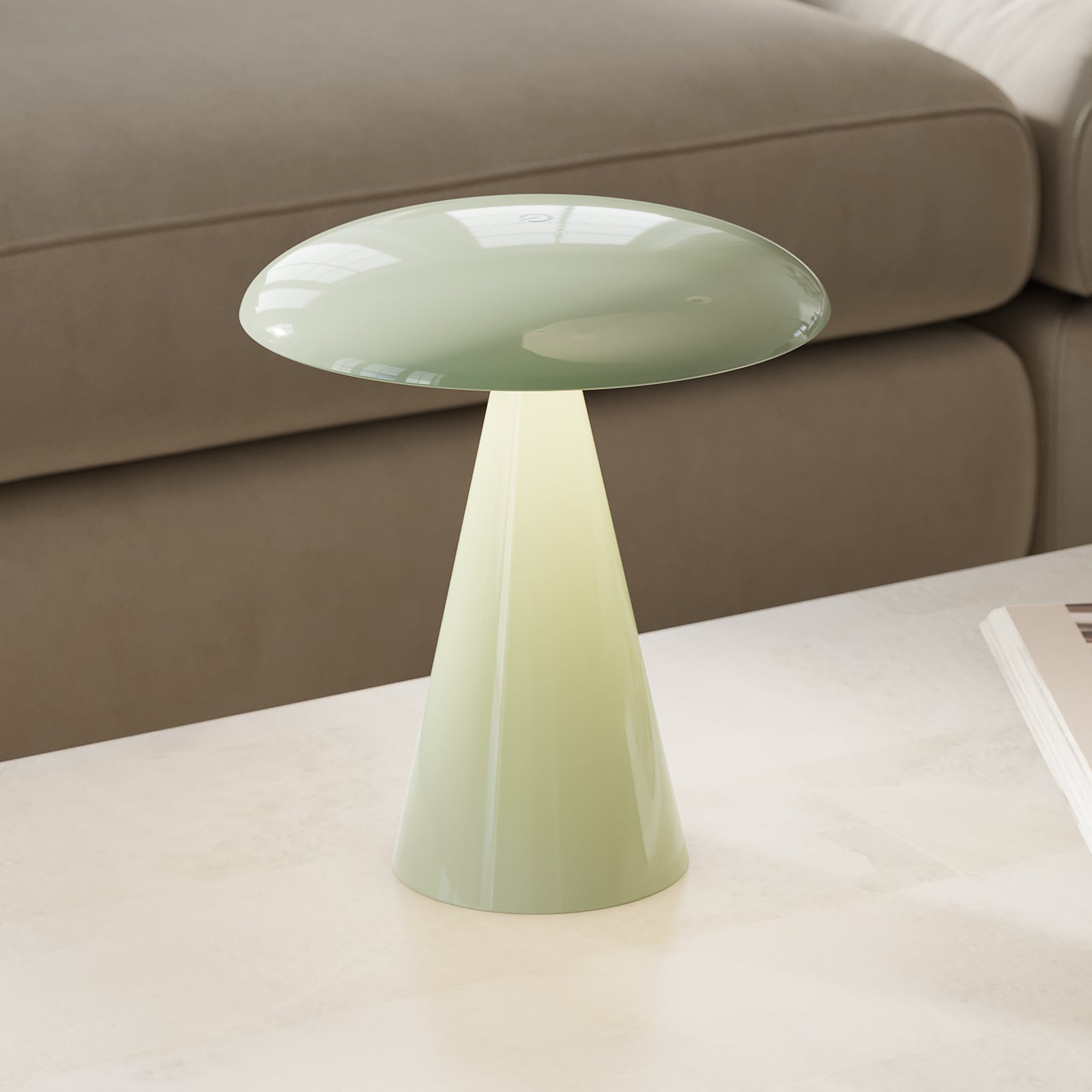 „Beacon“ LED akumuliatorinė stalo lempa „Kinoko“, žalia, 27 cm, CCT „Beacon“ LED akumuliatorinė stalo lempa „Kinoko“, žalia, 27 cm, CCT