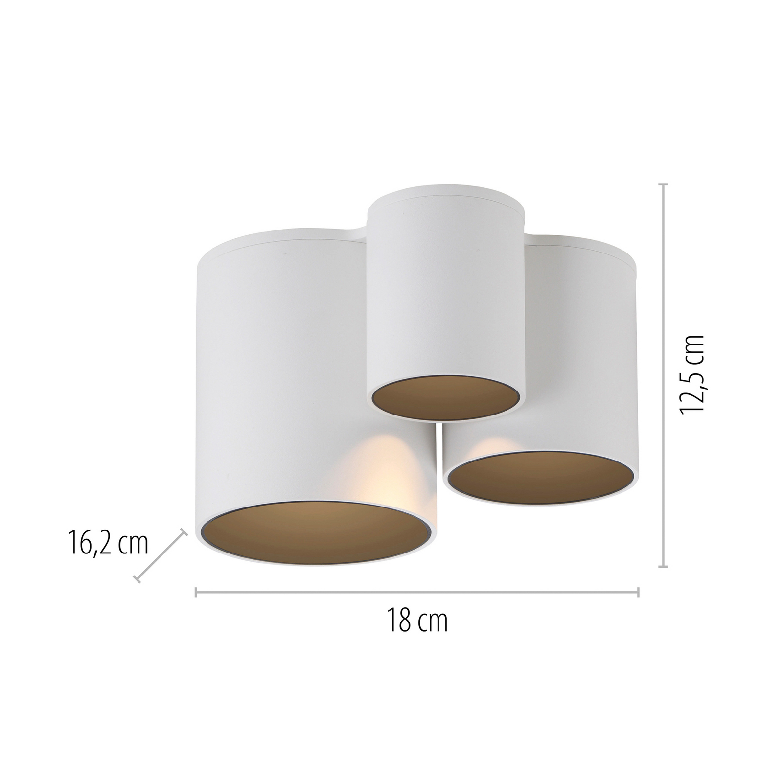 PURE LED лампа за баня Point, бяла, дължина 18 cm, 3-крилна.