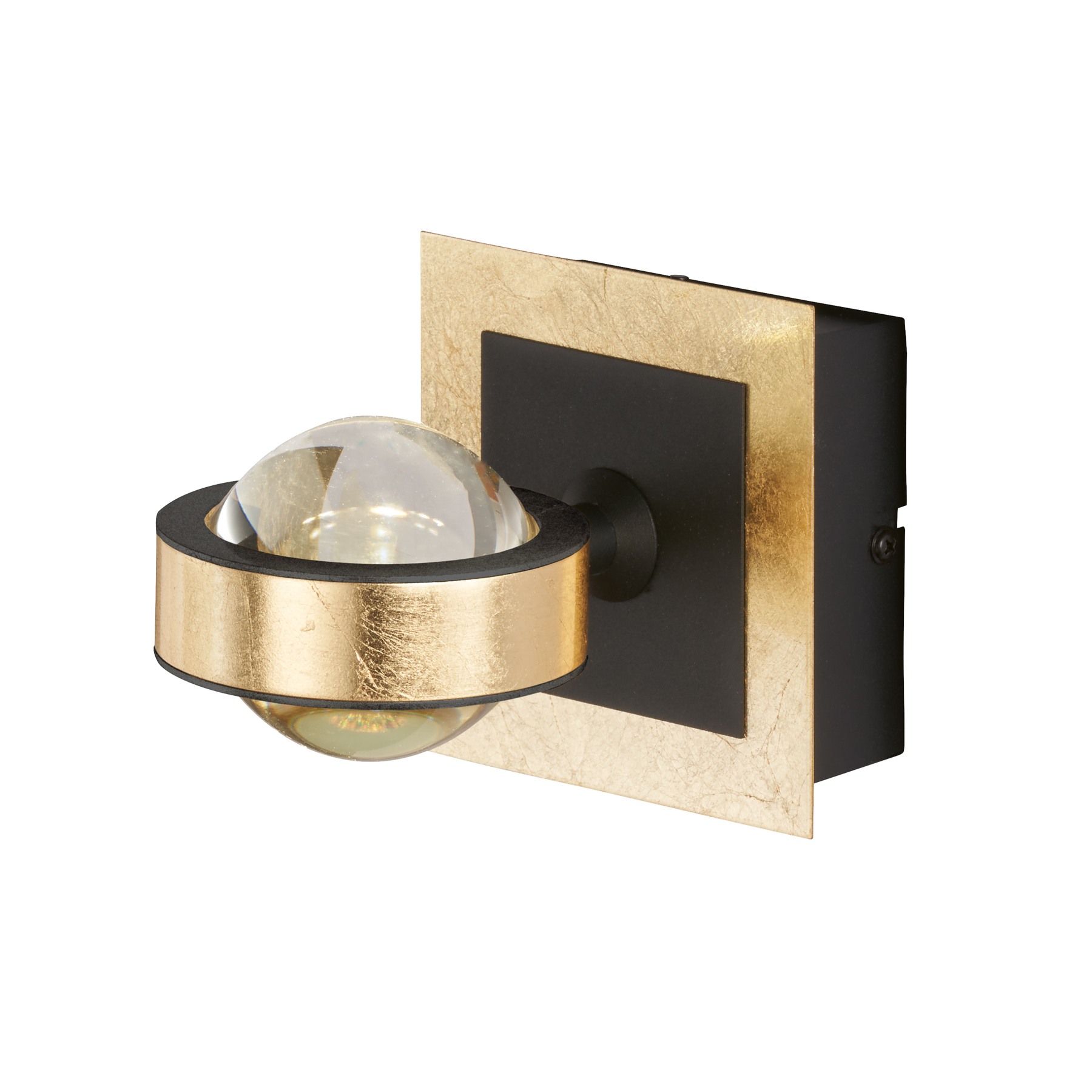 LED wall lamp Cluedo, gold-coloured, width 12 cm, metal, CCT