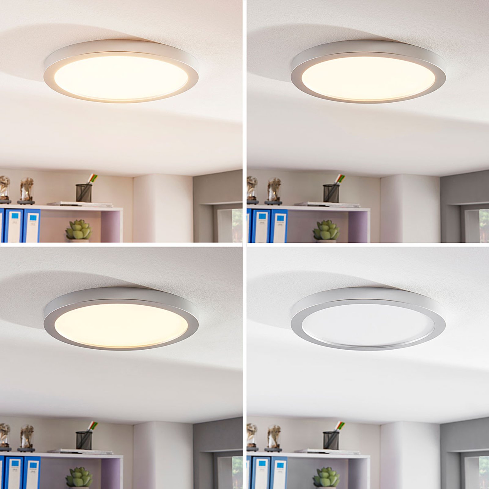 Solvie LED-taklampe, sølv, rund, Ø 30 cm
