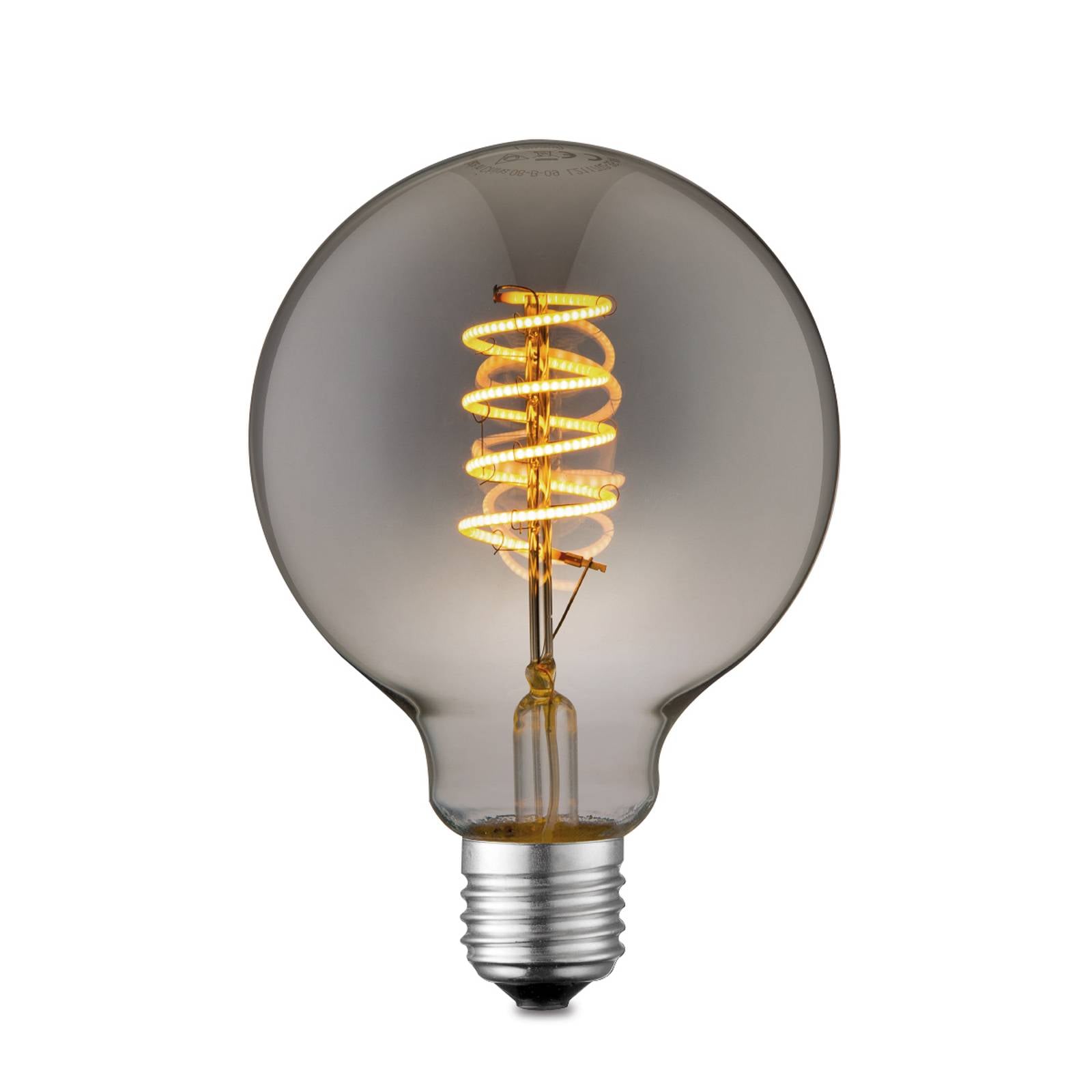 Lucande LED-Leuchtmittel E27 G95 4W smoke 1.800K dimmbar