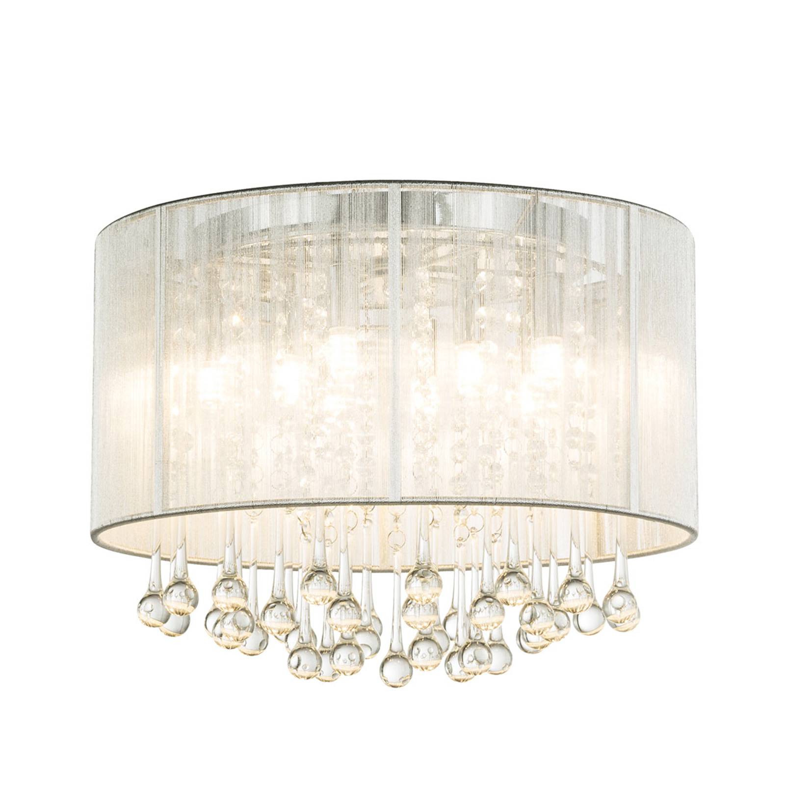 Zilveren LED plafondlamp Sierra met ornamenten