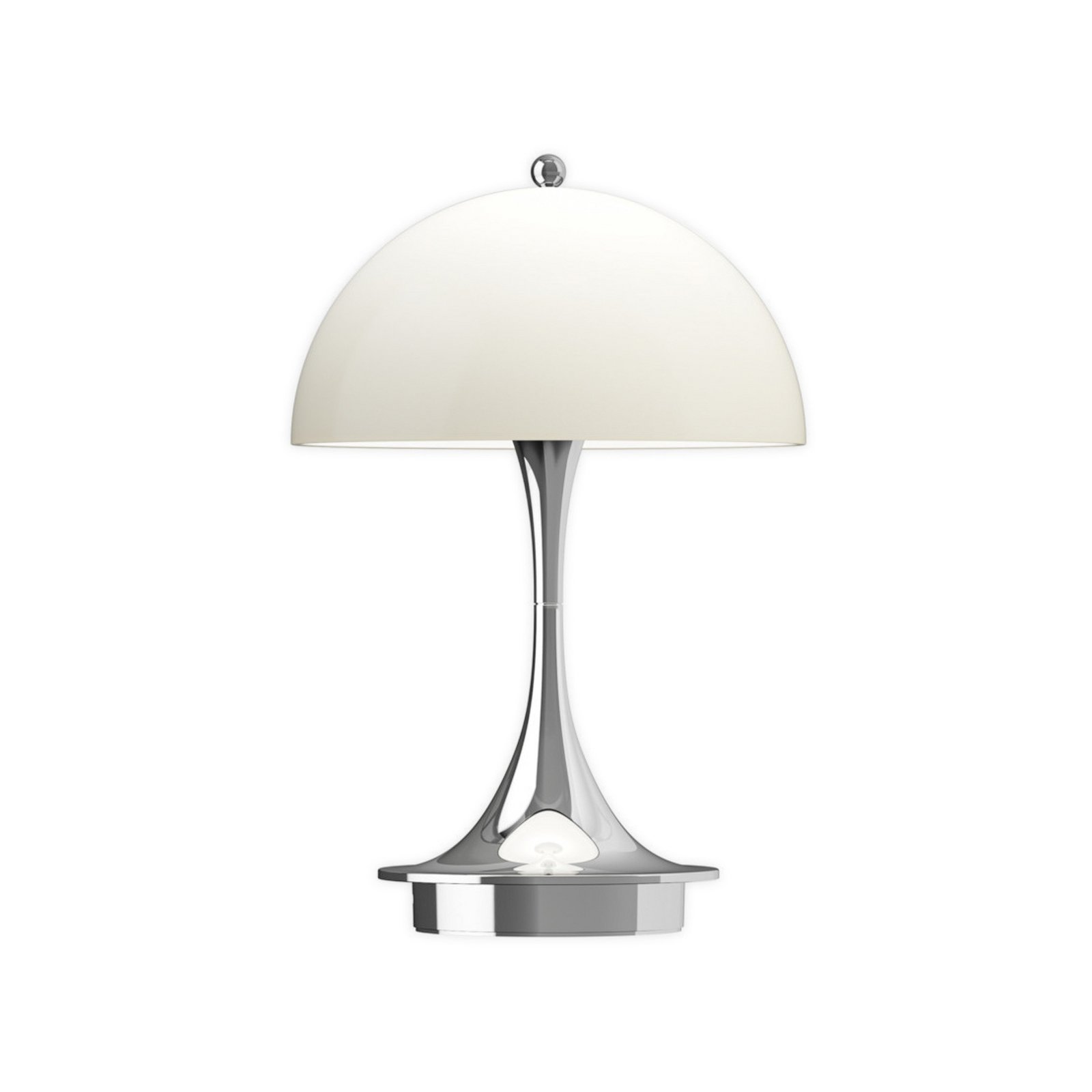 Panthella 160 Portable Table Lamp V3 Chrome Opal Beige - Louis Poulsen
