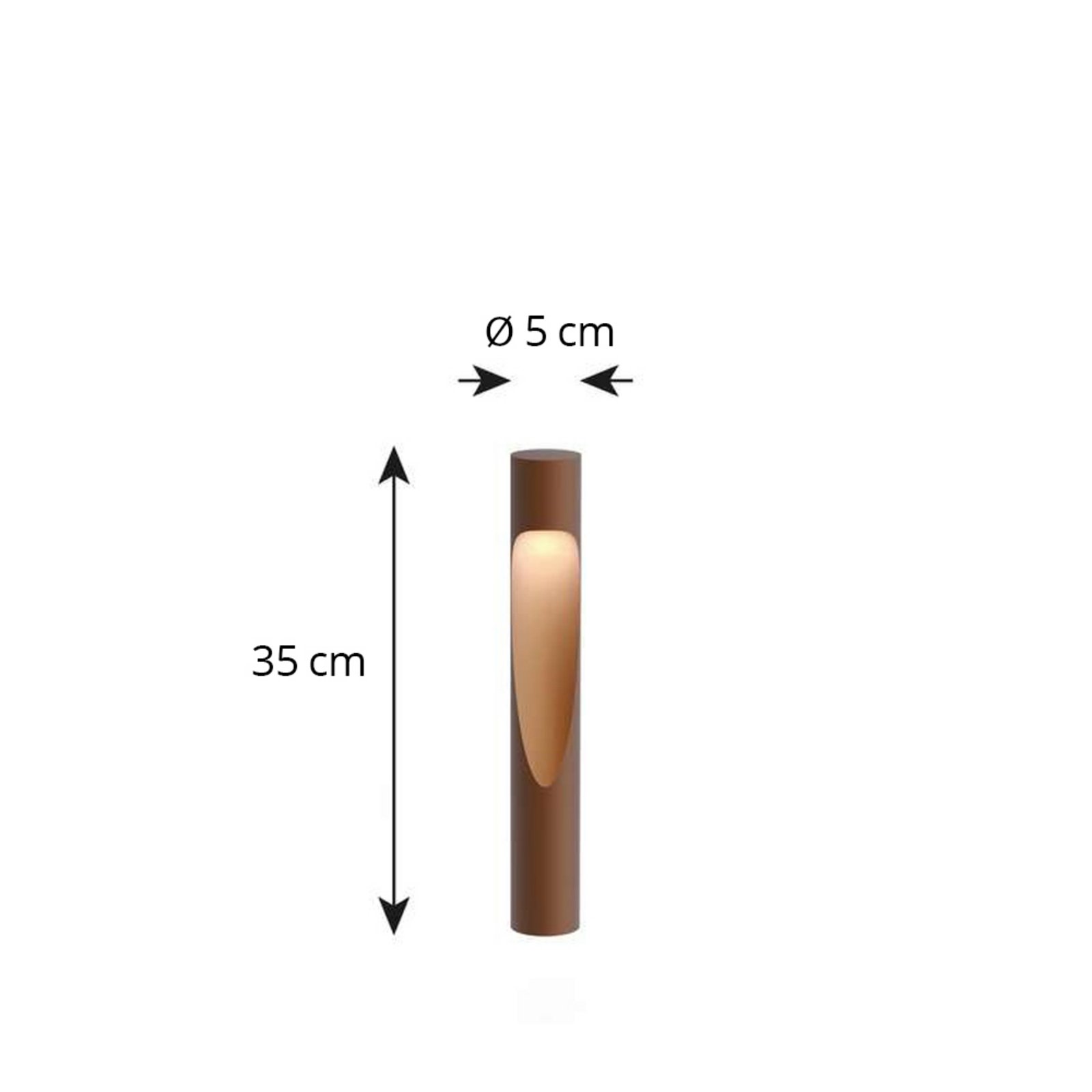 Flindt Garden hagelampe Short LED 2700K med anker Corten - Louis Poulsen