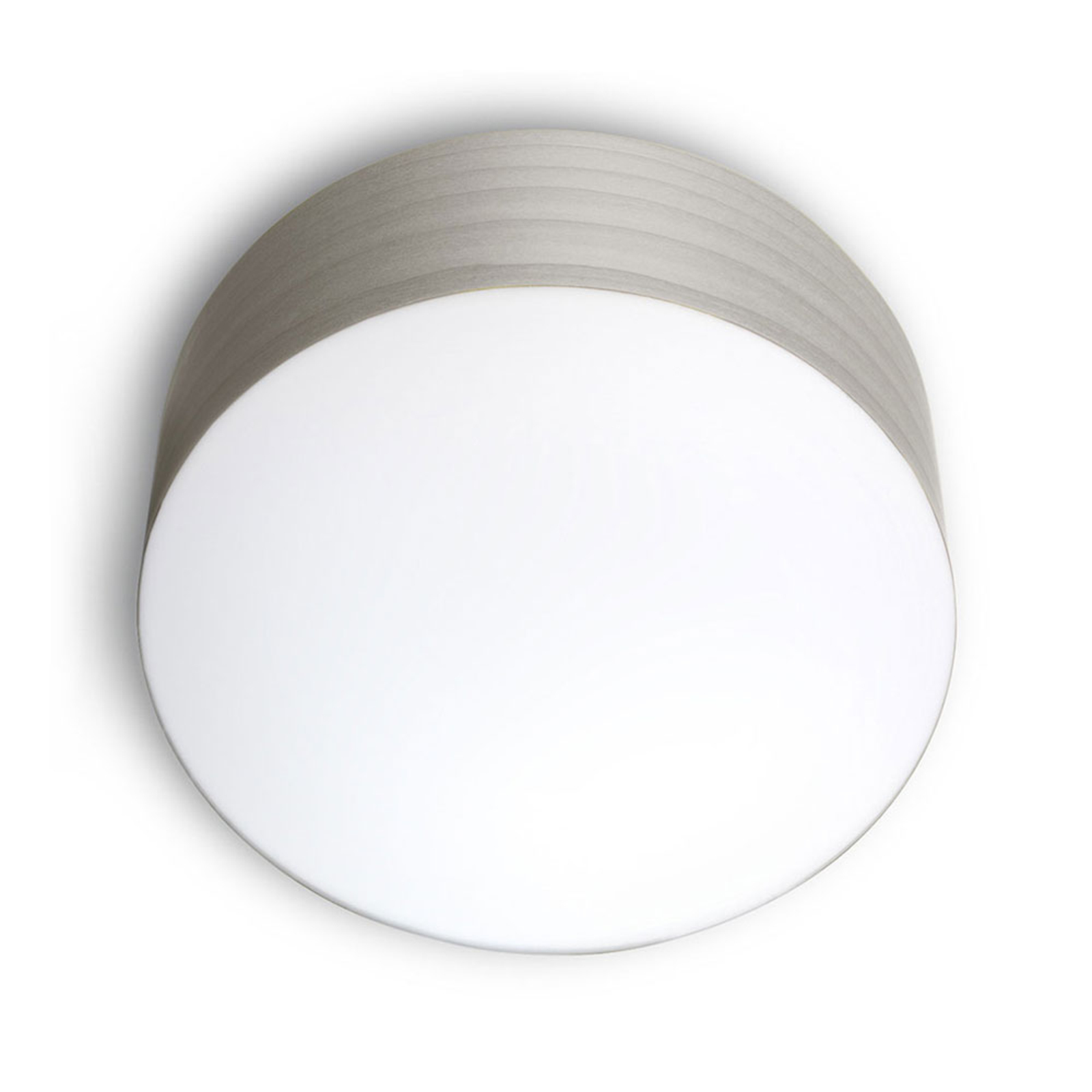 LZF LamPS Gea ceiling lamp 0-10 V dim, Ø 20 cm, grey, for Living / Dining Room, wood veneer, plastic, 12 W, energy efficiency: A+, H: 10 cm