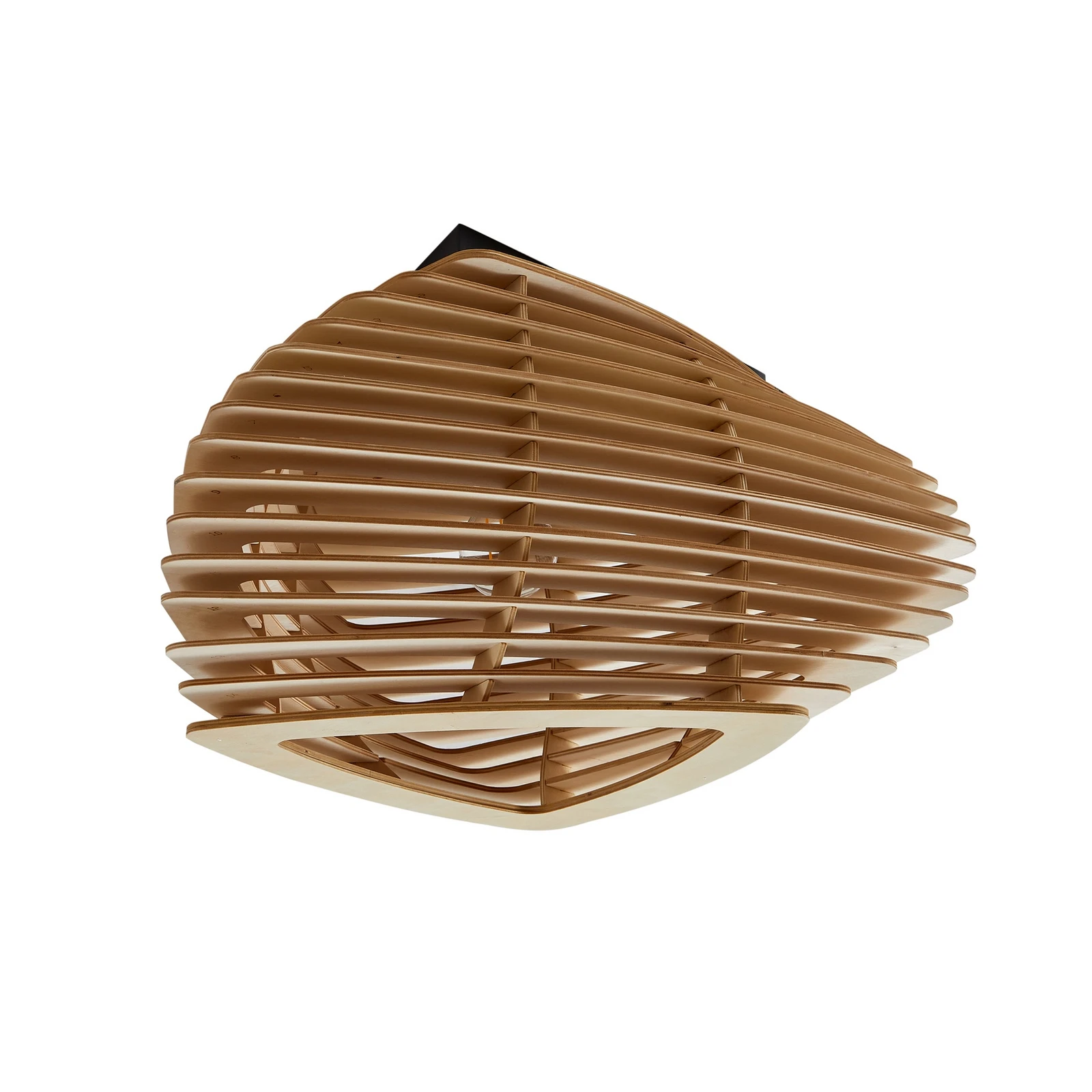 Lindby plafonnier Sanza, 50 cm, bois, courbé