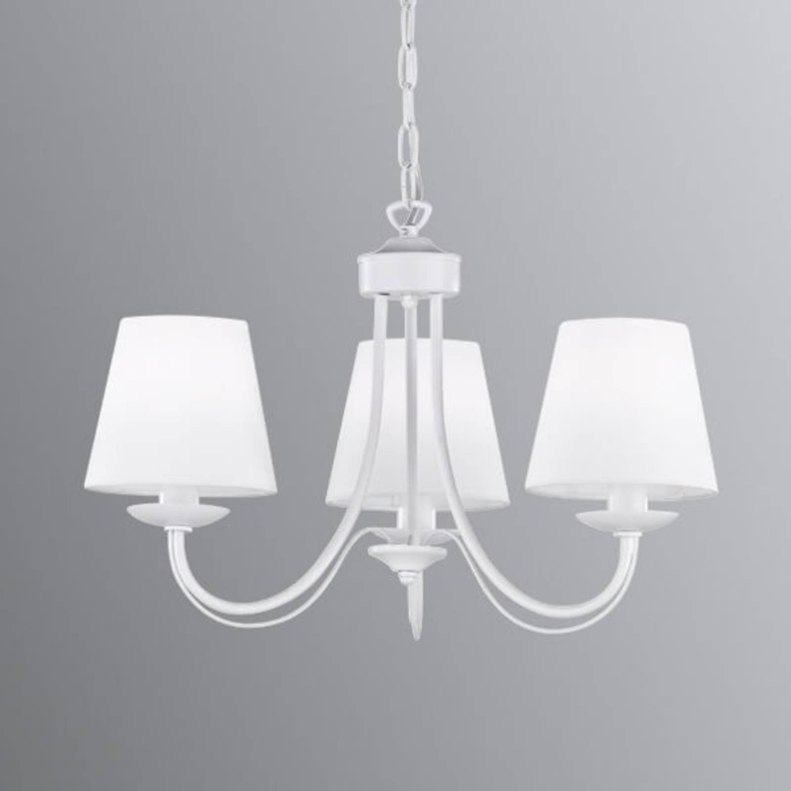 Trio Lighting Cortez – lustre avec abat-jour blancs