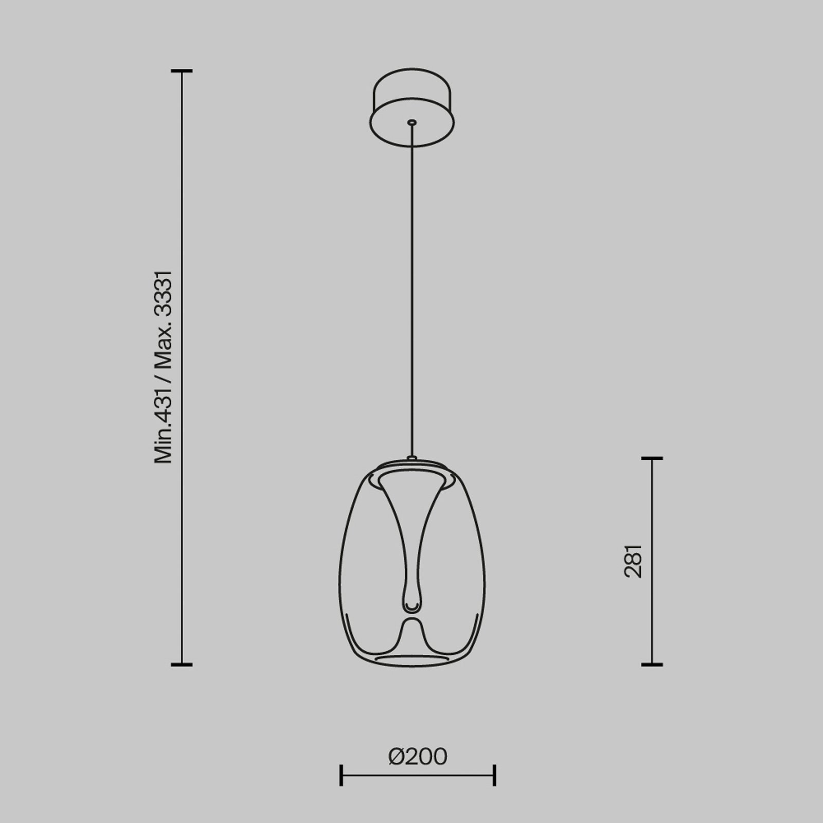 Maytoni Suspension LED Splash, transparent, Ø 20 cm, verre