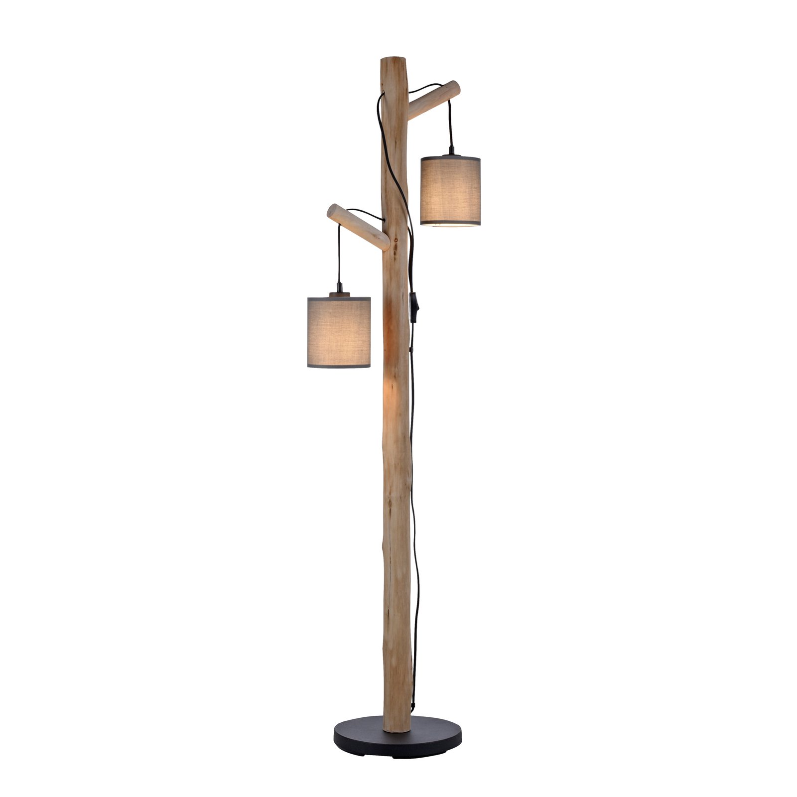 Green Tribu floor lamp with paper shades