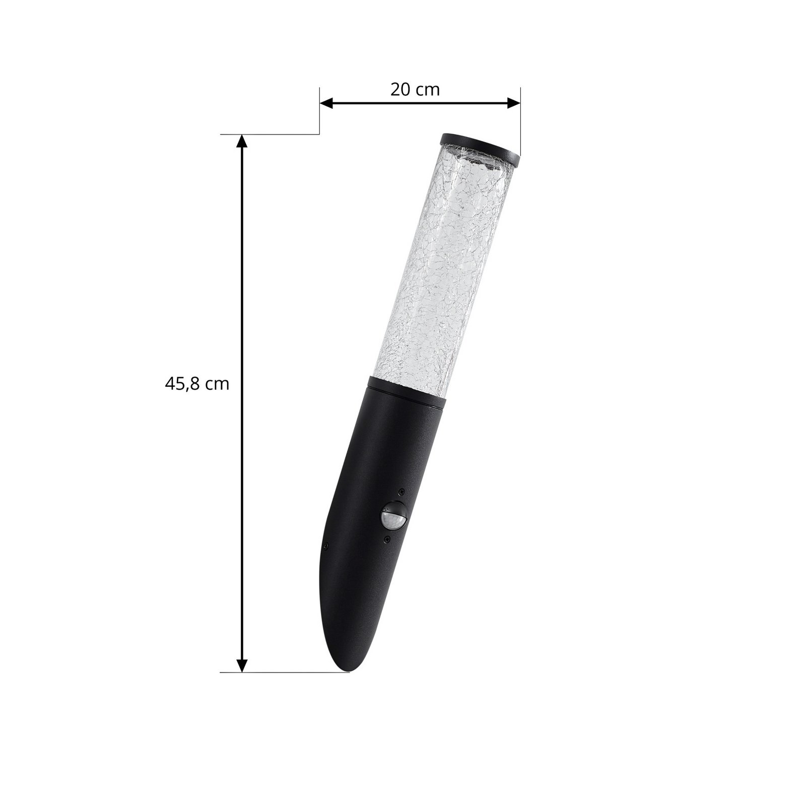 Lindby buitenwandlamp Gavros, zwart, aluminium, sensor