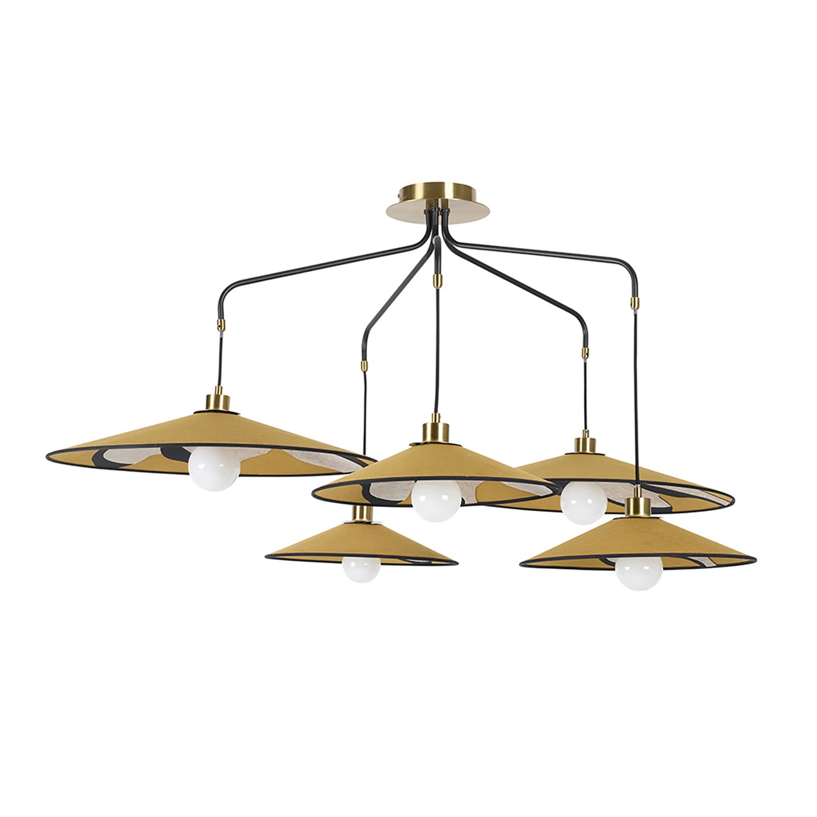 MARKET SET riputatav lamp Sonia Laudet, nostalgic curry, 5-fl.