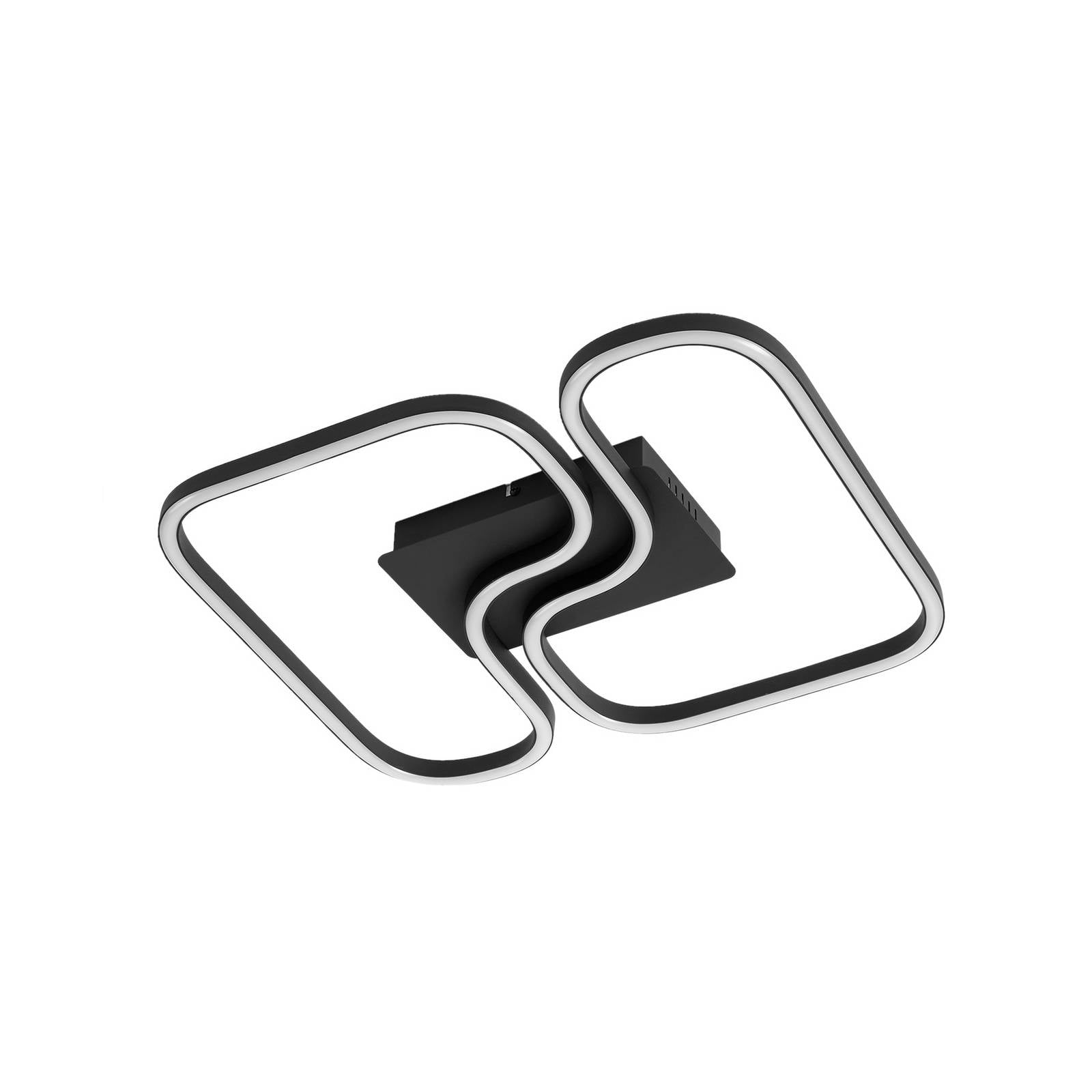 Lucande LED-Deckenleuchte Amiya, 47,6 cm, schwarz, Aluminium