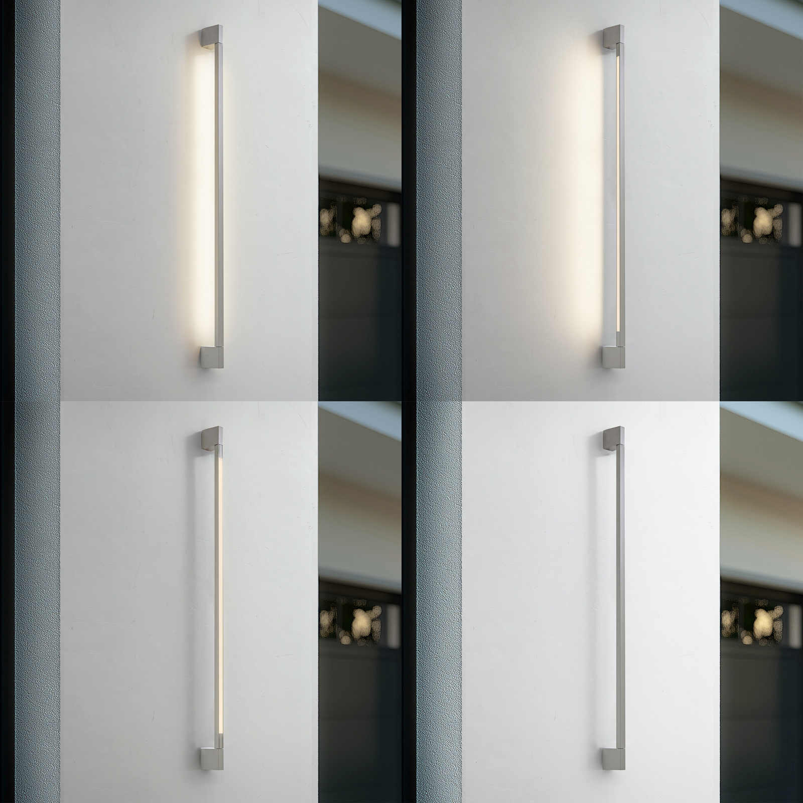 Lindby LED lauko sieninis šviestuvas Neano, 120 cm, akmens pilkos spalvos, IP54