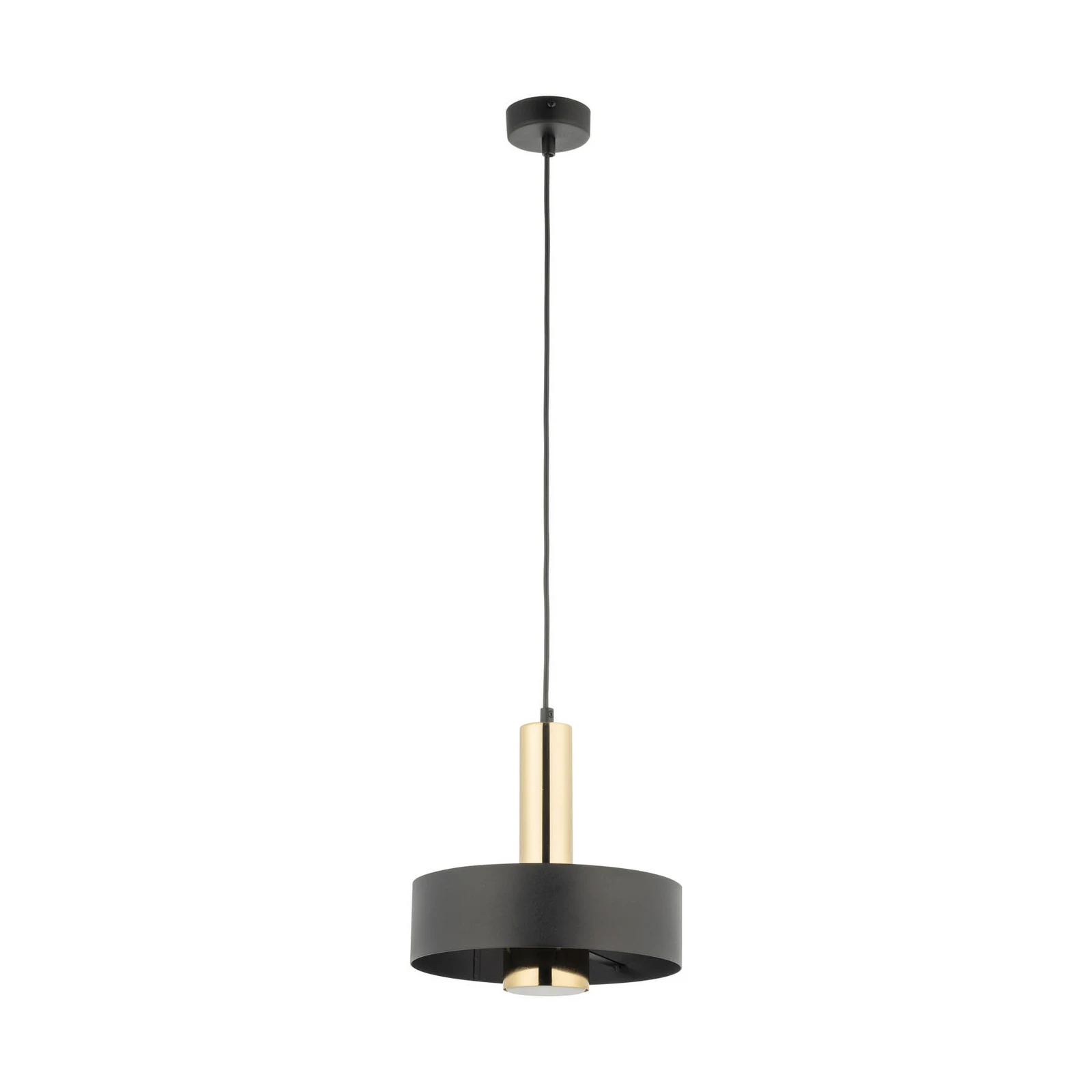Pakabinamas šviestuvas "Rif Lux", juodas/auksinis, Ø 25 cm, plienas