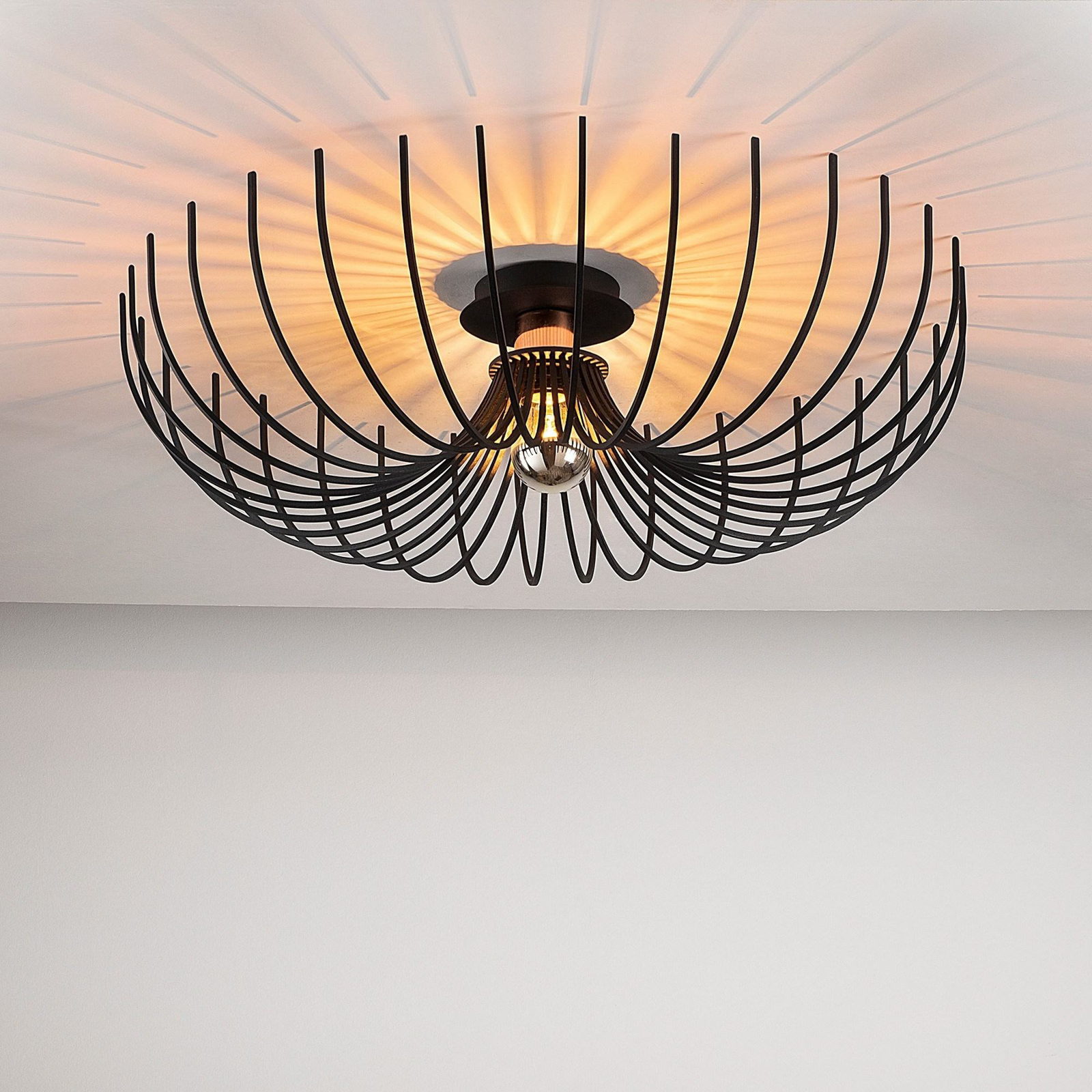 Aspendos N-639 plafondlamp, zwart, metaal, Ø 56 cm