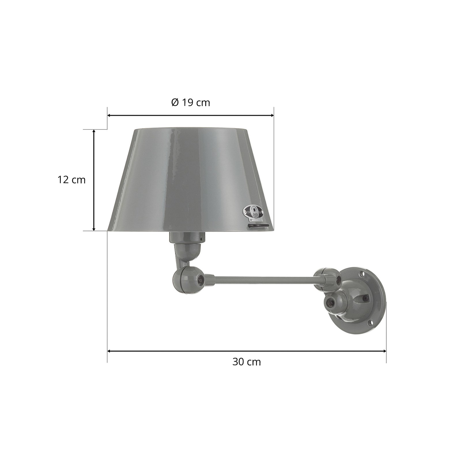 Jieldé Aicler AID301 articulated wall lamp grey