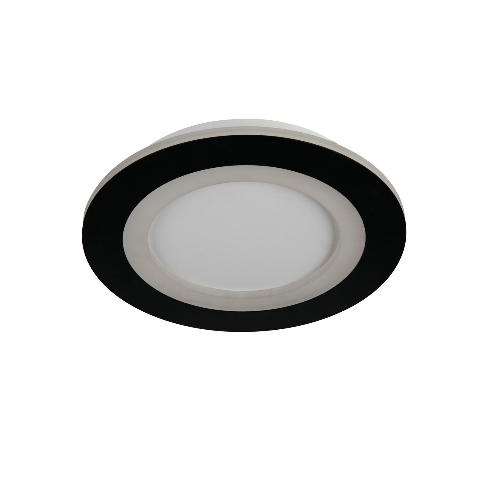 Φωτιστικό οροφής LED Ringo, Ø 25 cm, μαύρο/λευκό, σίδερο/ακρυλικό, CCT