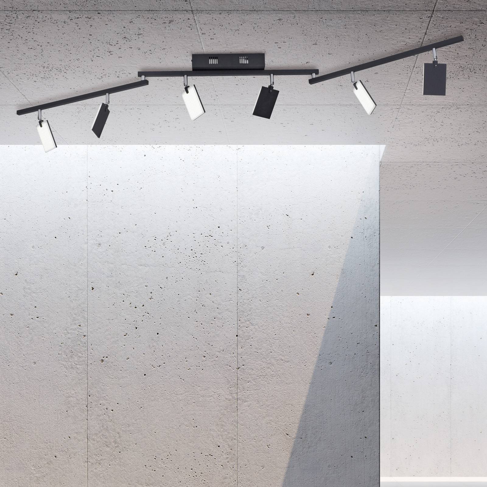 PURE Mira lampa sufitowa 6-pkt. pilot CCT czarna