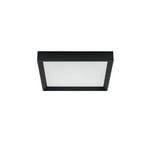 LED plafondlamp Tara Q, 40 x 40 cm, zwart, 3.000 K, aluminium