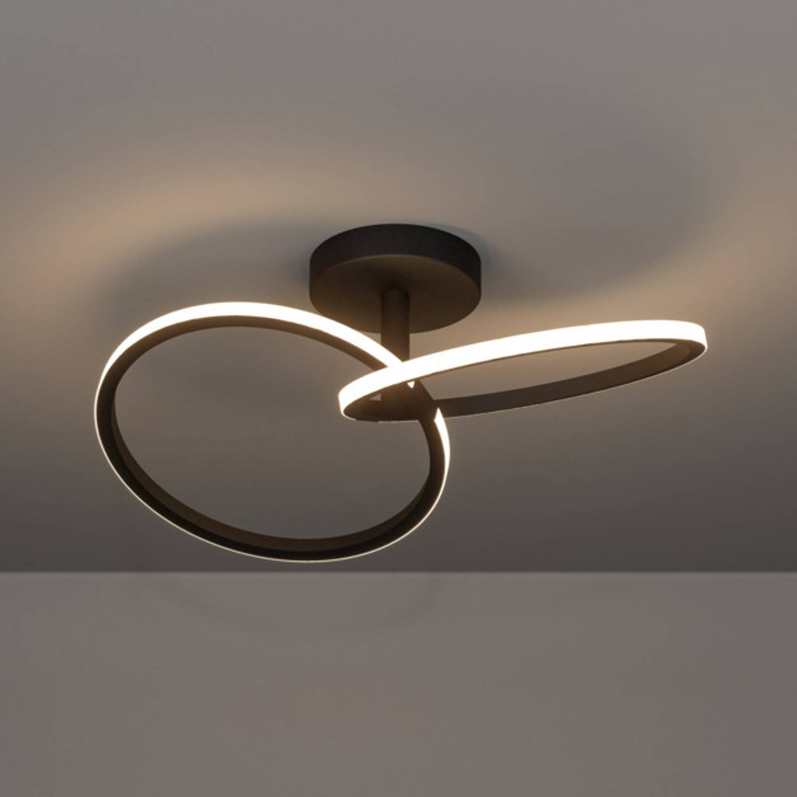 Lampa sufitowa LED EGLO CONGIUNTI, czarna, 47 x 28 cm, CCT