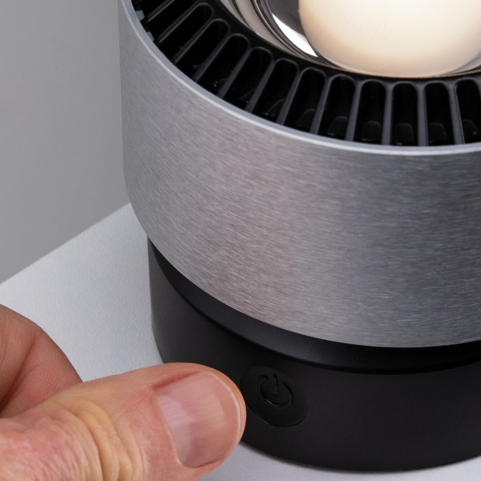 Lampa de masă LED Paulmann Aldan, aluminiu, 10 cm, dimabil