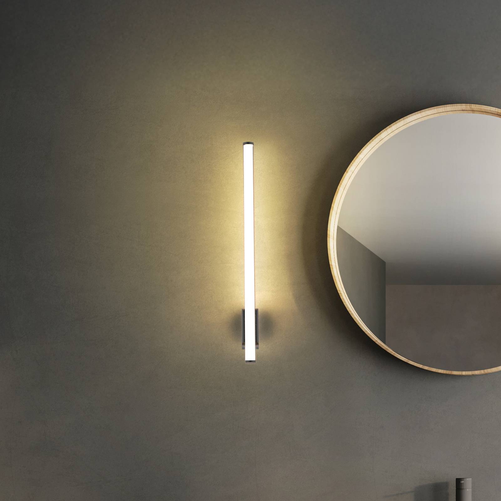 Levně Molto Luce LED nástěnné světlo VINA UP M, černé, výška 60 cm, IP44, CCT