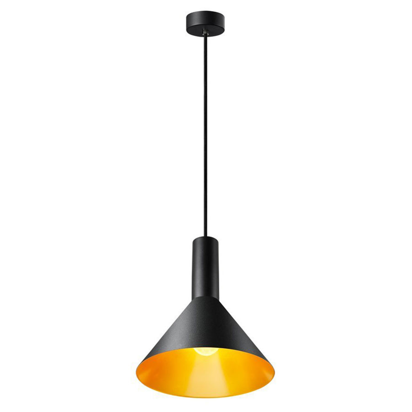 SLV Phelia hængelampe, sort/gylden, Ø 27,5 cm