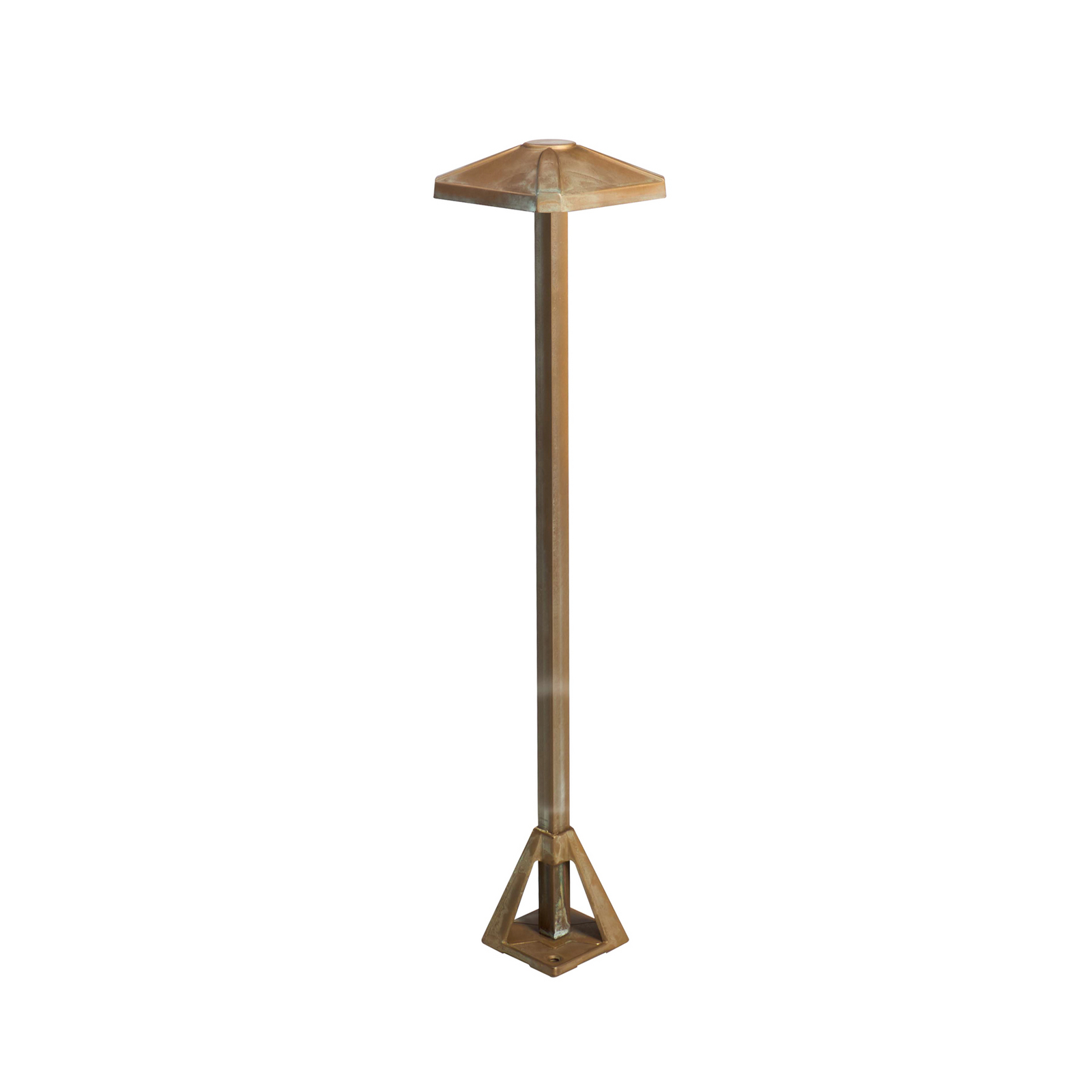 LED-Sockelleuchte Aura Frame, Höhe 50 cm, messing antik